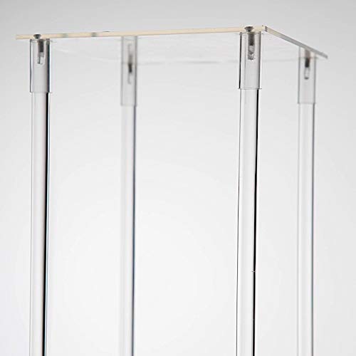 32-Inch Tall Clear Crystal Rectangular Flower Vase Stand - Elegant Centerpiece for Weddings, Parties & Home Decor - Perfect for Floral Arrangements, Table Decor, and Event Decorations