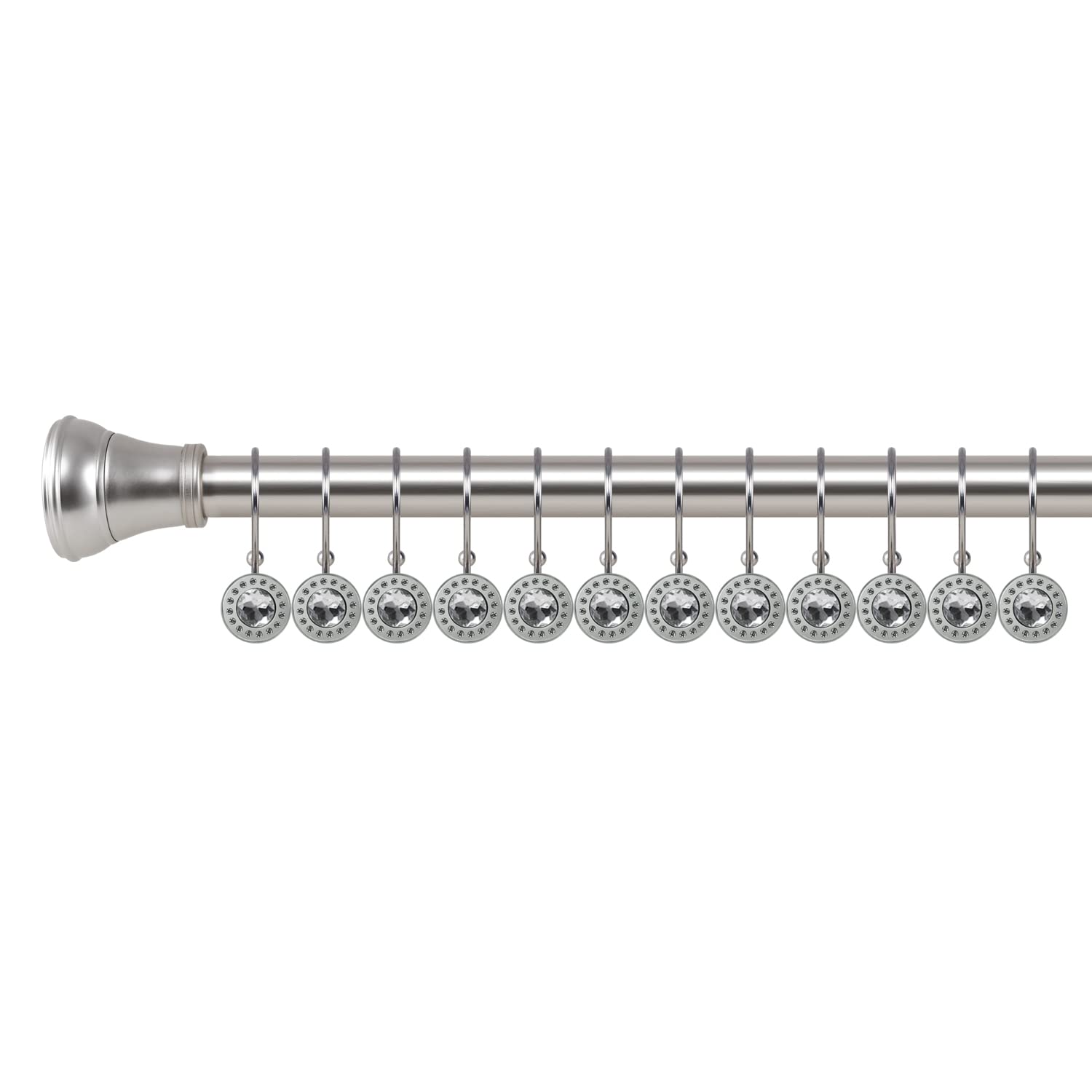 Utopia Alley Brushed Nickel Double Shower Curtain Rings - Rust Resistant Bathroom Accessories - Set of 12 Shower Hooks for Bath & Shower - Perfect for Modern Bathrooms & Spa Retreats