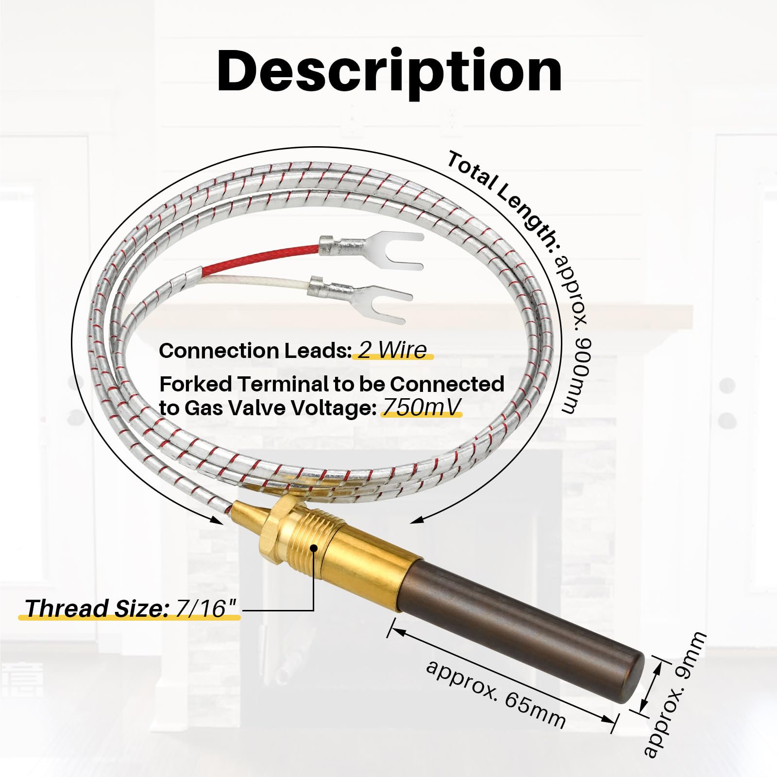 Pitco 60125501 Gas Fryer Thermocouple & Thermopile Replacement Kit - Compatible with Elite, Imperial, Frymaster, Dean Commercial Deep Fryers - Professional Restaurant & Kitchen Equipment Repair Parts for Gas Fryer Maintenance