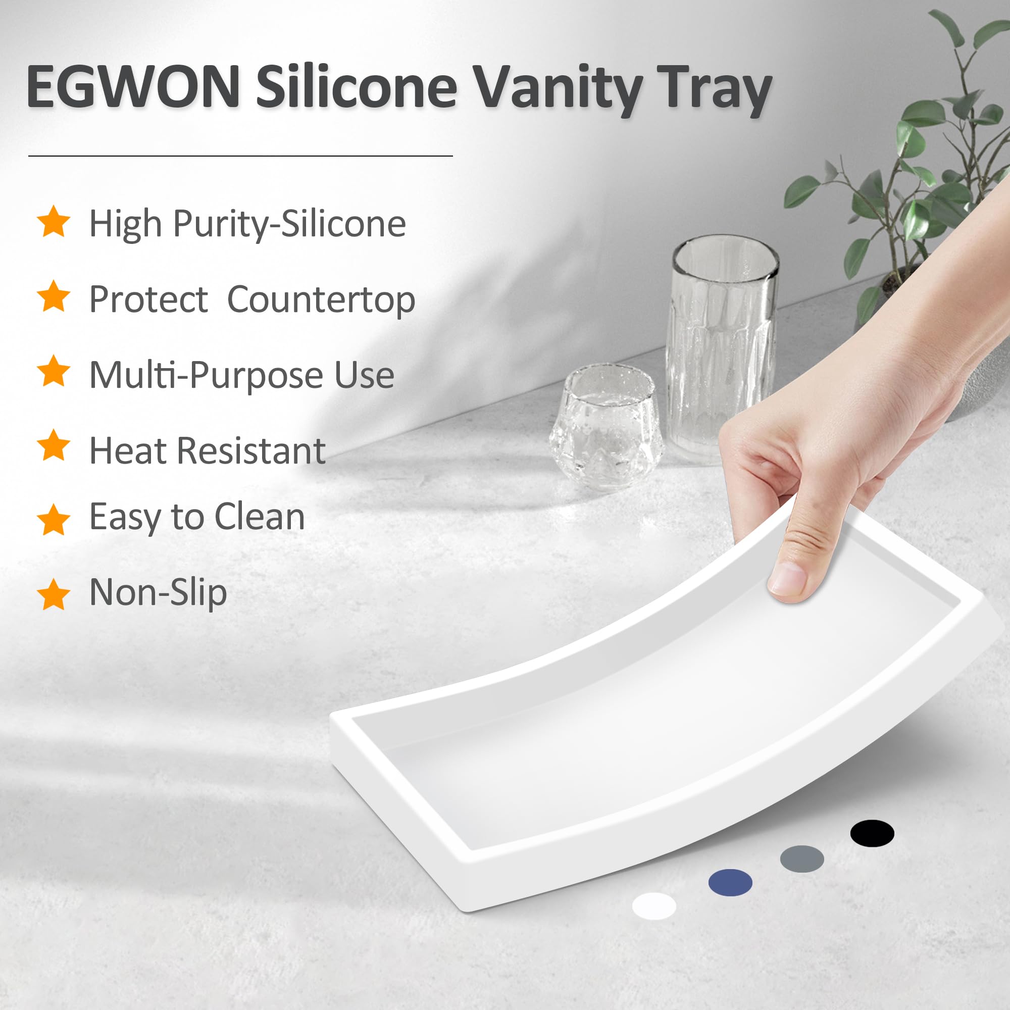 Durable Shatterproof Toilet Tank Tray - Thick Silicone Soap Dispenser for Bathroom Vanity Tops | Perfect for Small Spaces, Apartment Living & Guest Bathrooms