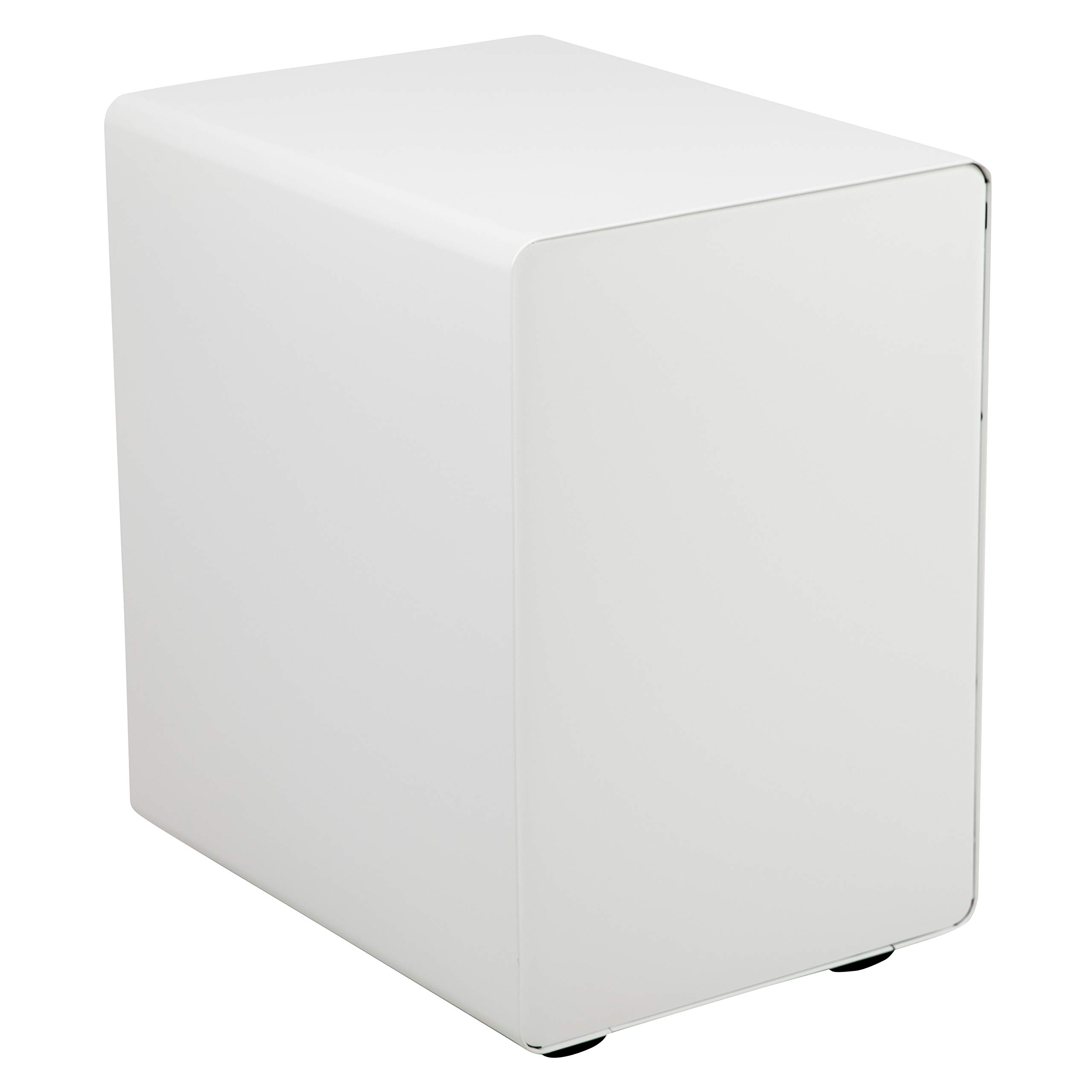 Ergonomic 3-Drawer Mobile Locking Filing Cabinet - White with Red Faceplate | Secure Office Storage Solution for Documents & Files | Perfect for Home Office, Workplace & Business Organization