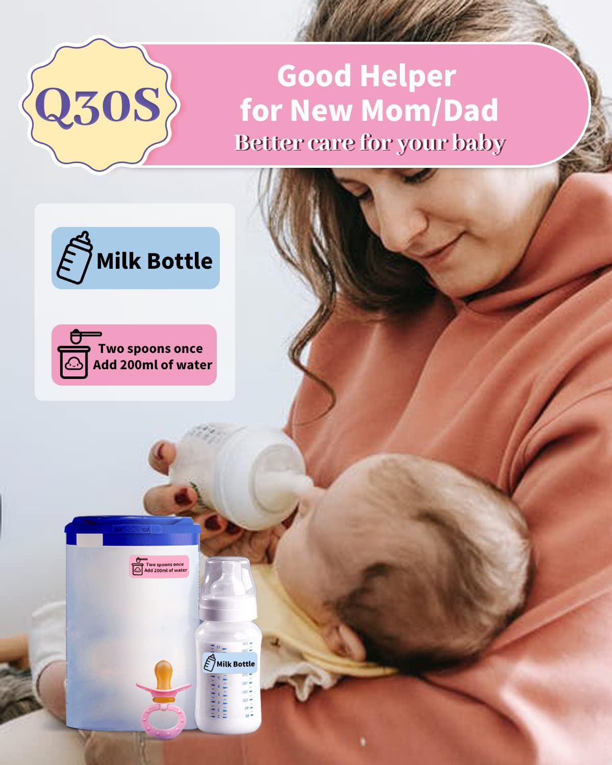 Phomemo Q30S Bluetooth Mini Label Printer - Portable Pink Label Maker for Storage, Name & Document Organization | Compatible with iOS & Android | Perfect for Home, Office & School Use