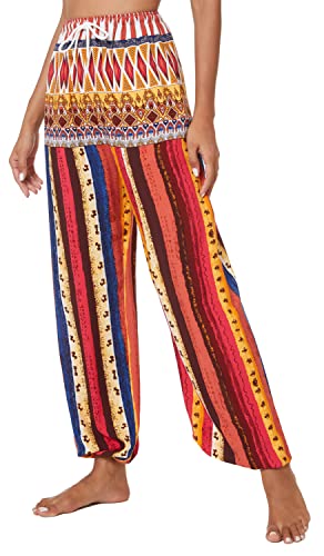 Urban CoCo Women's Floral Print Boho Harem Jogger Pants - Comfortable Lounge Pants for Yoga, Travel & Casual Wear