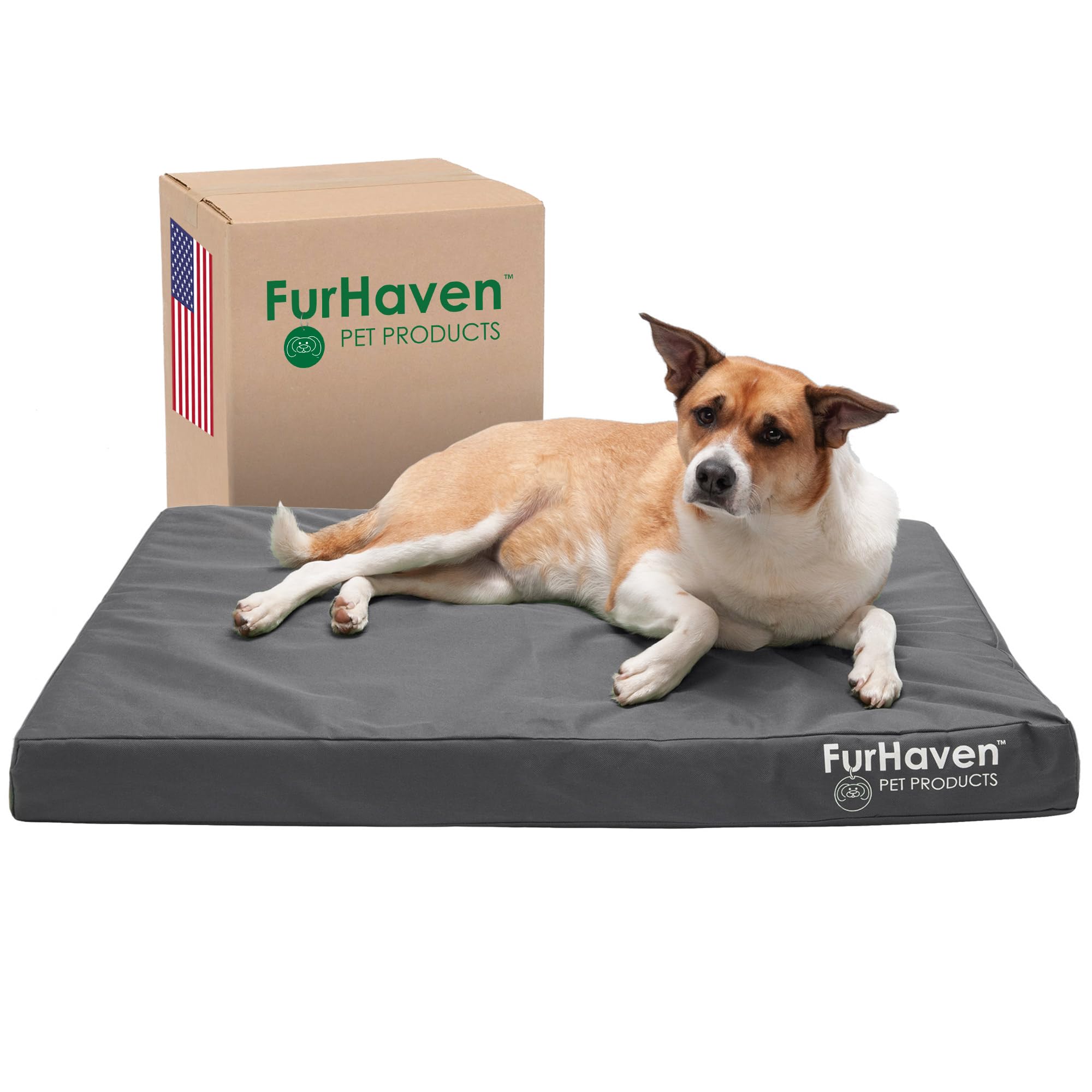 Furhaven Cooling Gel Dog Bed for Large Dogs, Washable Cover - Indoor/Outdoor Use