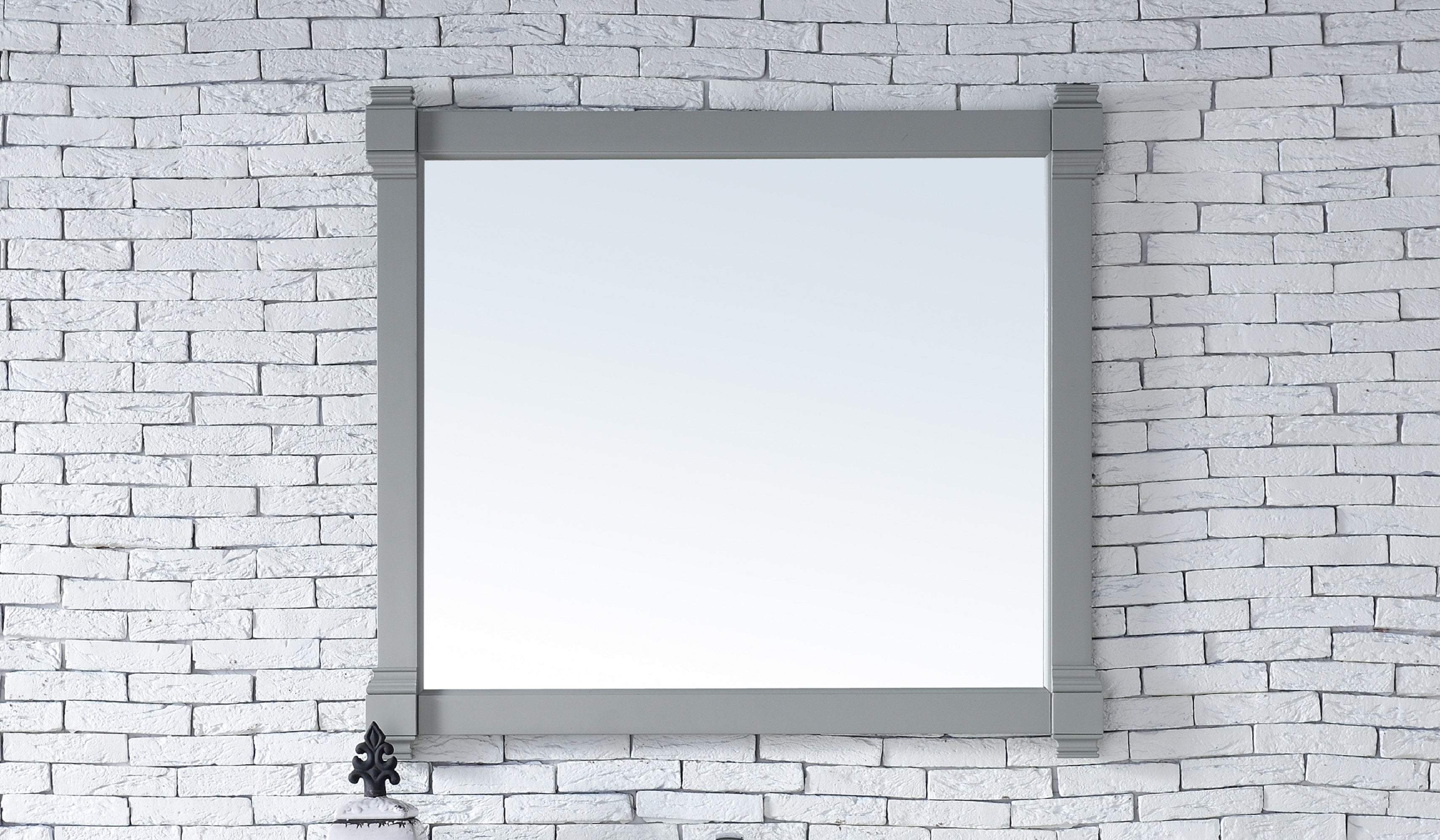 Brittany 43-Inch Wall Mirror in Urban Gray - Modern Full-Length Mirror for Bedroom, Living Room & Entryway Decor