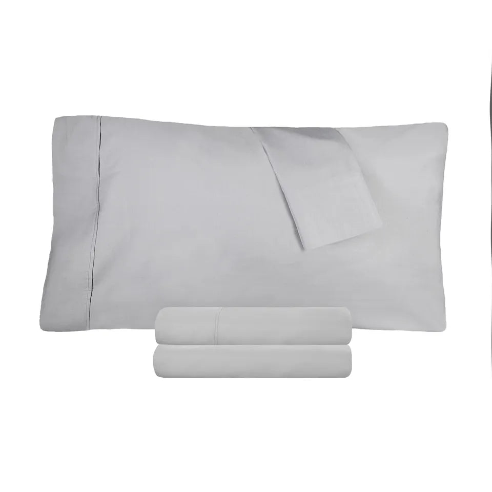 Premium 300 Thread Count 100% Cotton Percale Solid Pillowcase Set - Soft & Breathable Bedding for Hotel-Like Comfort - Perfect for Master Bedroom, Guest Room & Luxury Home Decor