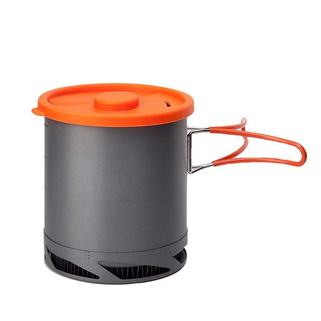 1L Foldable Heat Exchanger Pot with Mesh Bag - Lightweight Camping Cookware for Backpacking, Hiking & Outdoor Adventures - Perfect for Boiling Water, Cooking Meals & Survival Situations