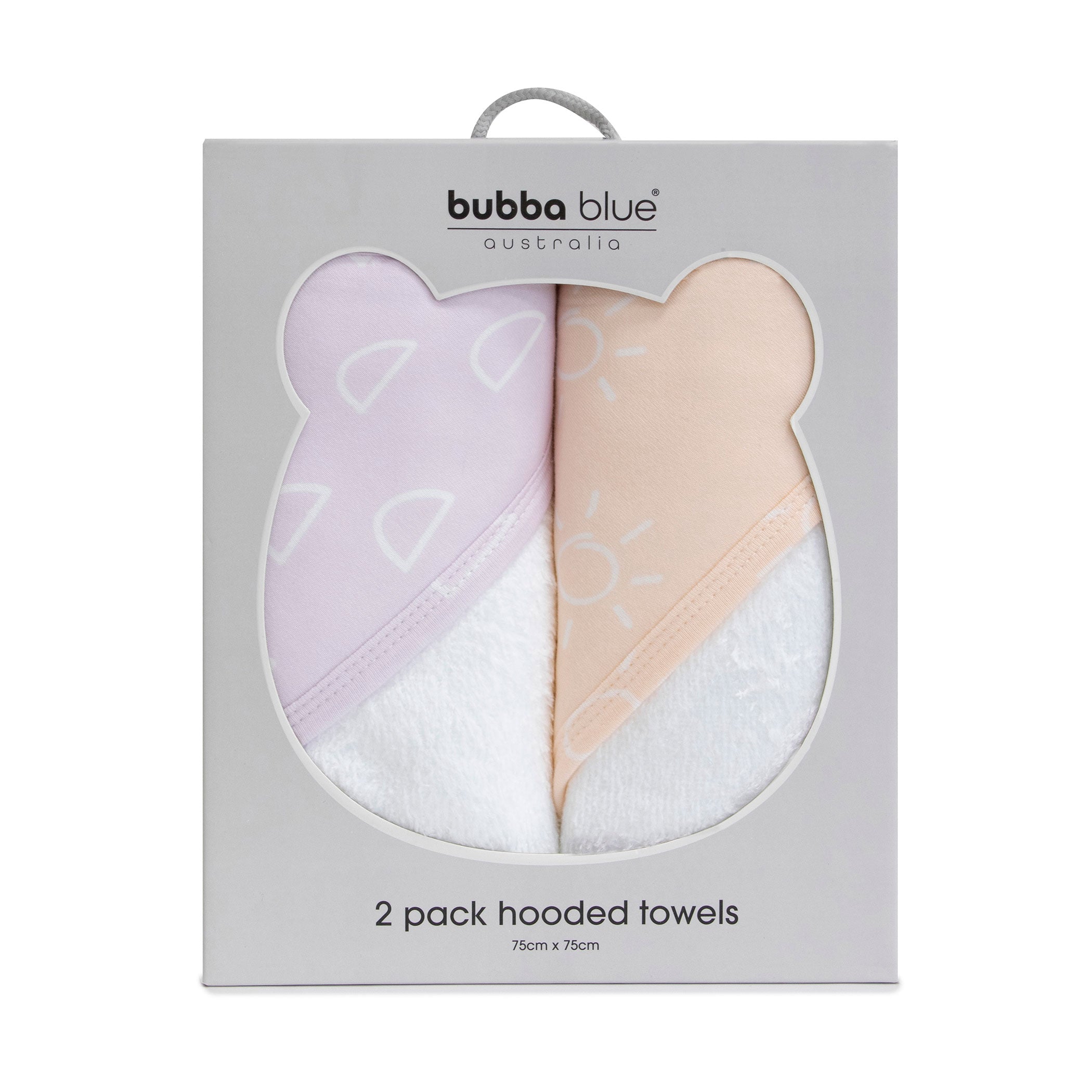 Nordic 2-Pack Hooded Baby Towel Set - Soft Peach & Lilac for Newborns, Infants & Toddlers - Perfect for Bath Time, Swimming & Beach Outings