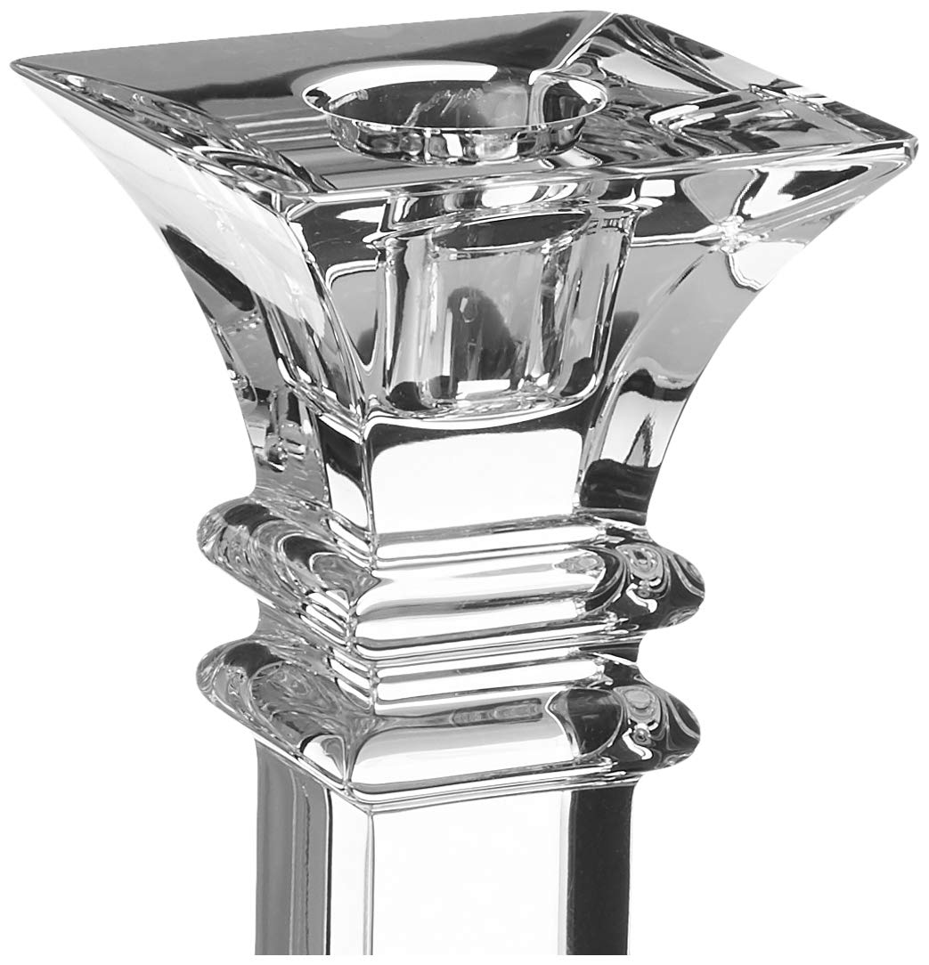 Marquis by Waterford Treviso 10-Inch Clear Crystal Candlestick Pair - Elegant Table Decor for Weddings, Dining & Home Centerpieces