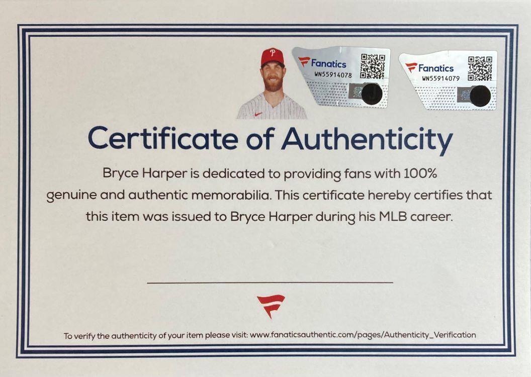 Bryce Harper Autographed Game-Issued Philadelphia Phillies Under Armour Cleats - Authentic MLB Memorabilia for Collectors & Fans - Perfect for Display, Gifts & Sports Enthusiasts