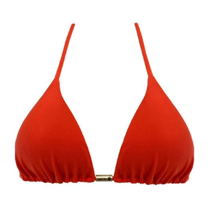 Stylish Solid Red Brazilian Triangle Bikini Top - Sexy Swimwear for Women, Beach Vacation & Pool Party | Perfect for Summer, Tropical Getaways & Water Sports