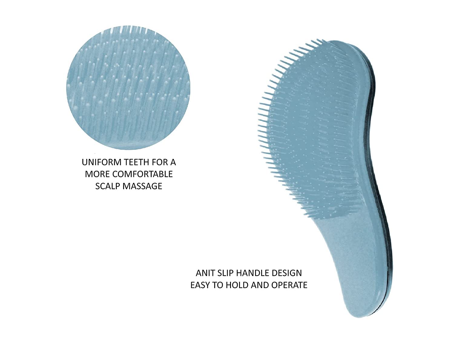 Raaya Soft Nylon Flat Hair Brush for Women & Men - Gentle Detangling Brush for Daily Use - Perfect for Wet/Dry Hair Styling at Home or Travel