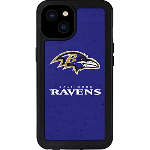 Waterproof iPhone 13 Case with Officially Licensed NFL Baltimore Ravens Distressed Design - Durable Protection for Sports, Outdoor & Everyday Use