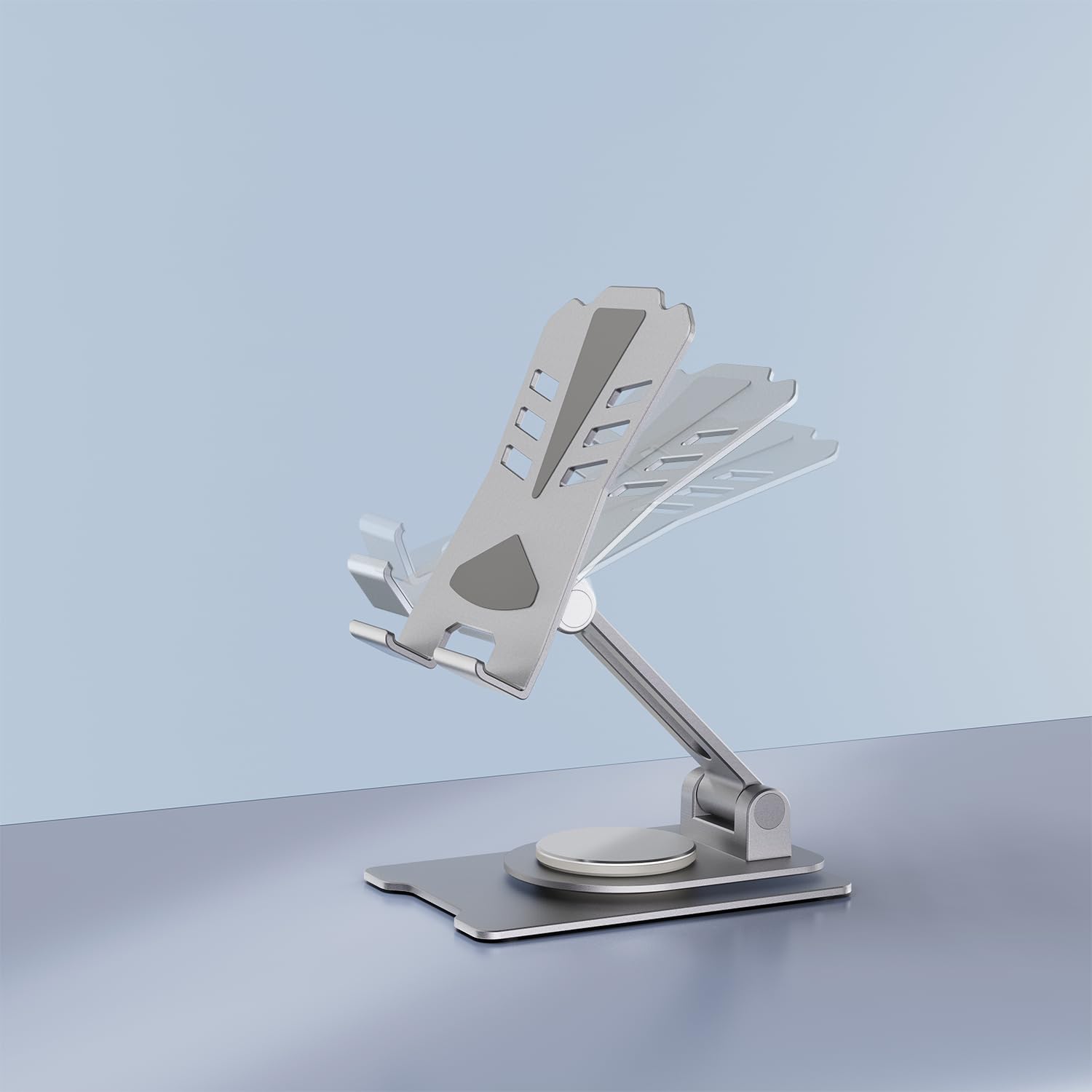 Adjustable 360° Rotating Aluminum Tablet Stand Holder - Foldable & Portable Phone Kickstand for iPhone Pro Max/Mini, iPad, Tablets 4-12.9