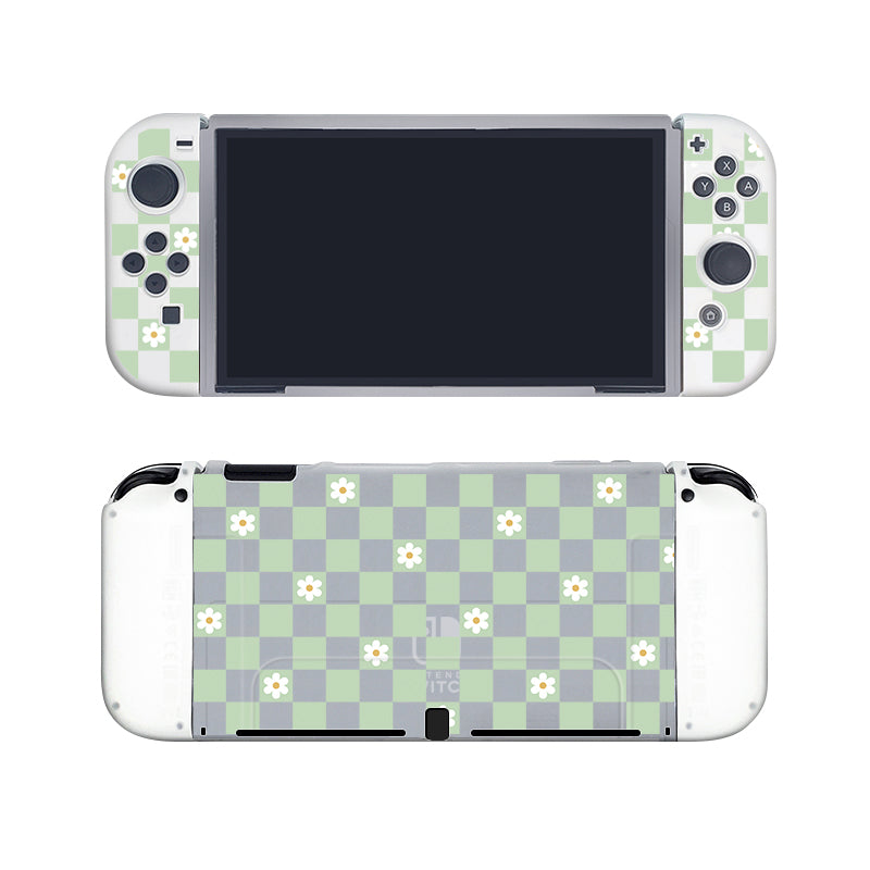 Checkered Flowers Protective Case for Nintendo Switch - Durable Cover for Gaming, Travel & Everyday Use