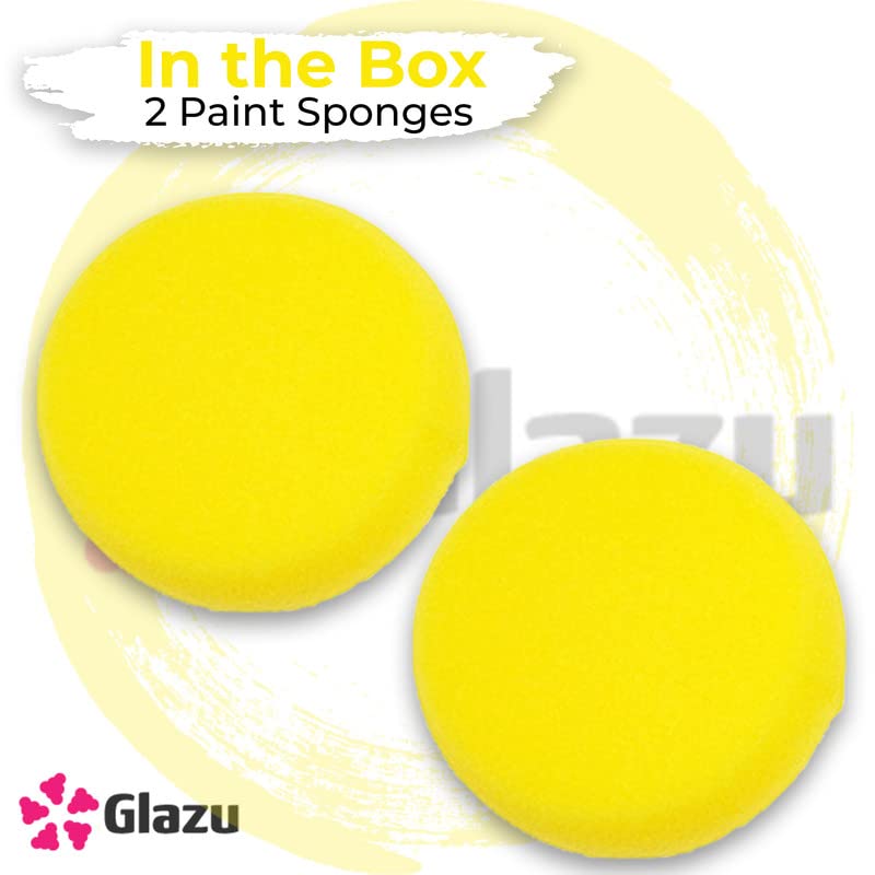 GLAZU Premium Yellow Painting Sponge - Smooth & Even Paint Application, Easy to Clean, Reusable (2-Pack) - Perfect for Walls, Furniture, DIY Crafts & Home Renovation Projects