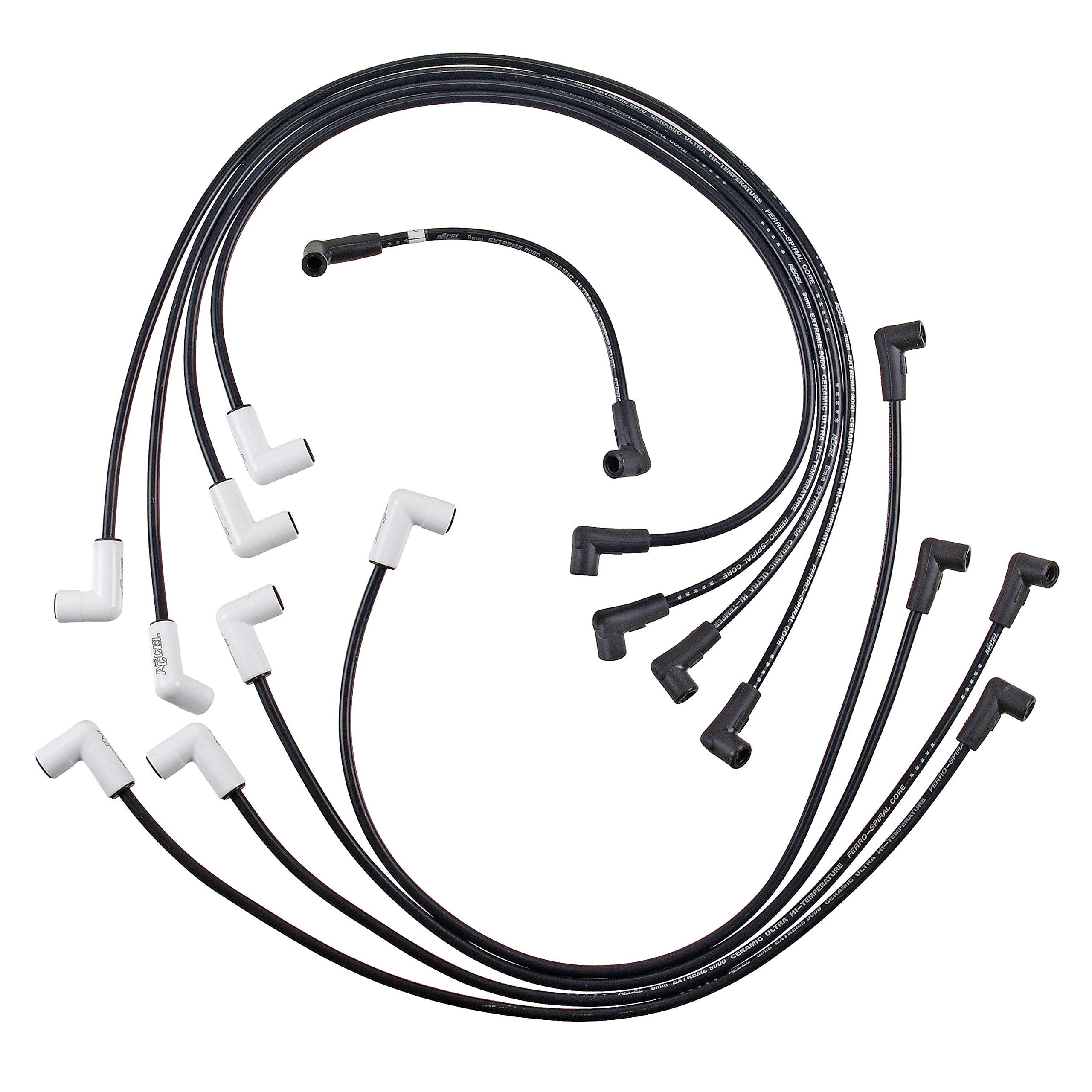 ACCEL 9020C Extreme 9000 Spark Plug Wire Set with Ceramic Boot - High Performance Ignition Wires for Racing, Hot Rods & Classic Cars - Perfect for Street Performance & Track Use
