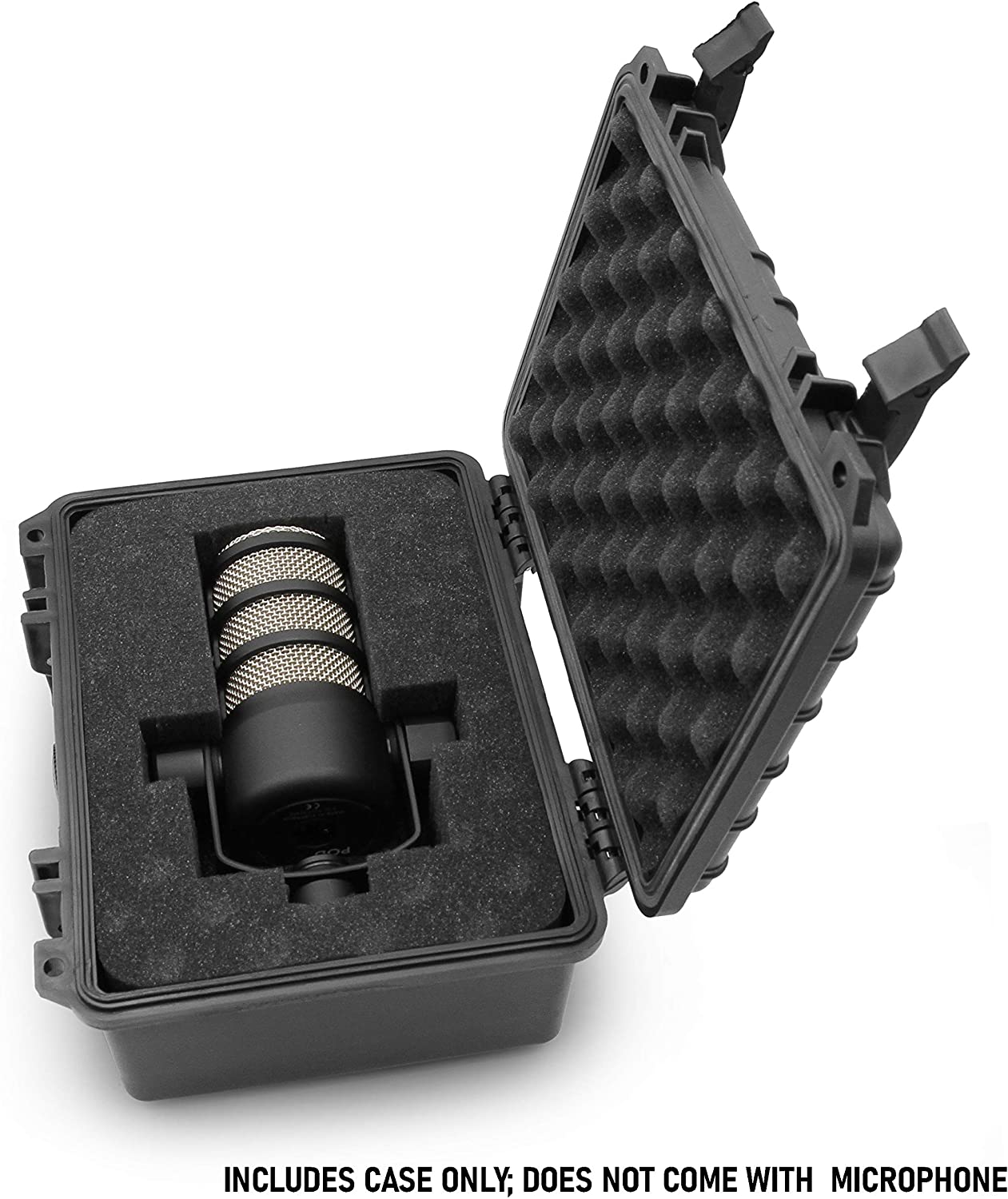 CASEMATIX Waterproof Case for Rode PodMic Podcast Microphone - Durable Protection for Outdoor Recording & Travel Use