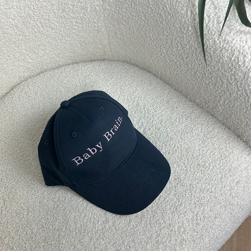 Baby Brain Embroidered Cotton Cap for Newborns & Infants - Soft & Breathable Sun Hat for Outdoor Play, Photography & Daily Use