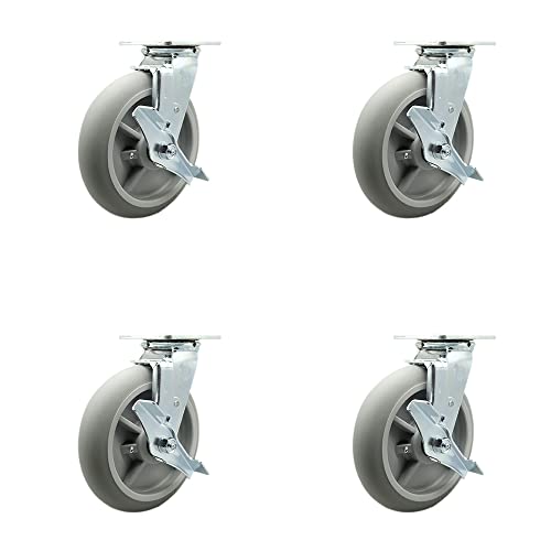 4 Swivel - Brakes & Bolt on Swivel Locks - Gray