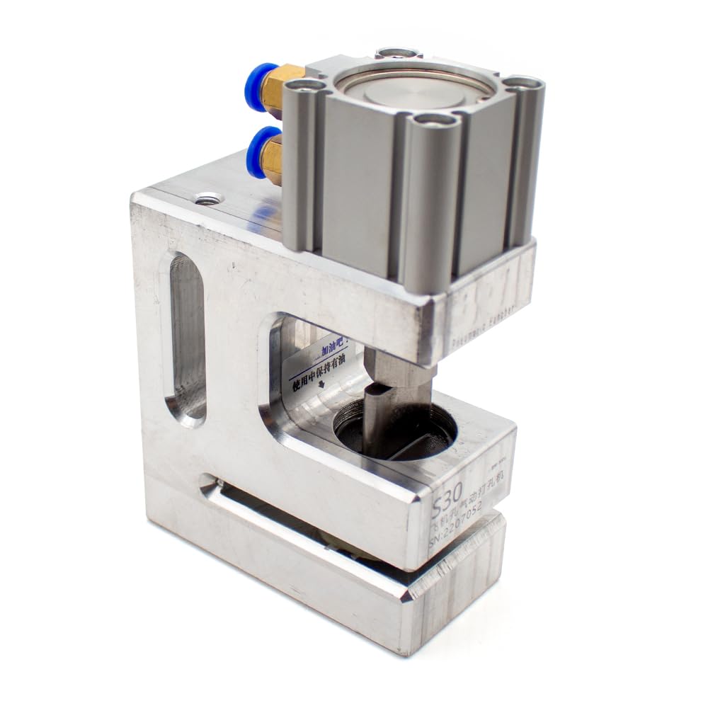 Butterfly Shape Pneumatic Hole Punch Machine for PE PO OPP PPE CPE Plastic Bags - Air Powered Punching Tool for Packaging & Manufacturing (S25) - Ideal for Plastic Bag Production, Industrial Packaging & Labeling