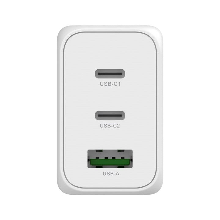 65W GaN Wall Adapter with 3 Ports - Fast Charging for iPhone, Samsung, iPad & More - Perfect for Home, Office & Travel