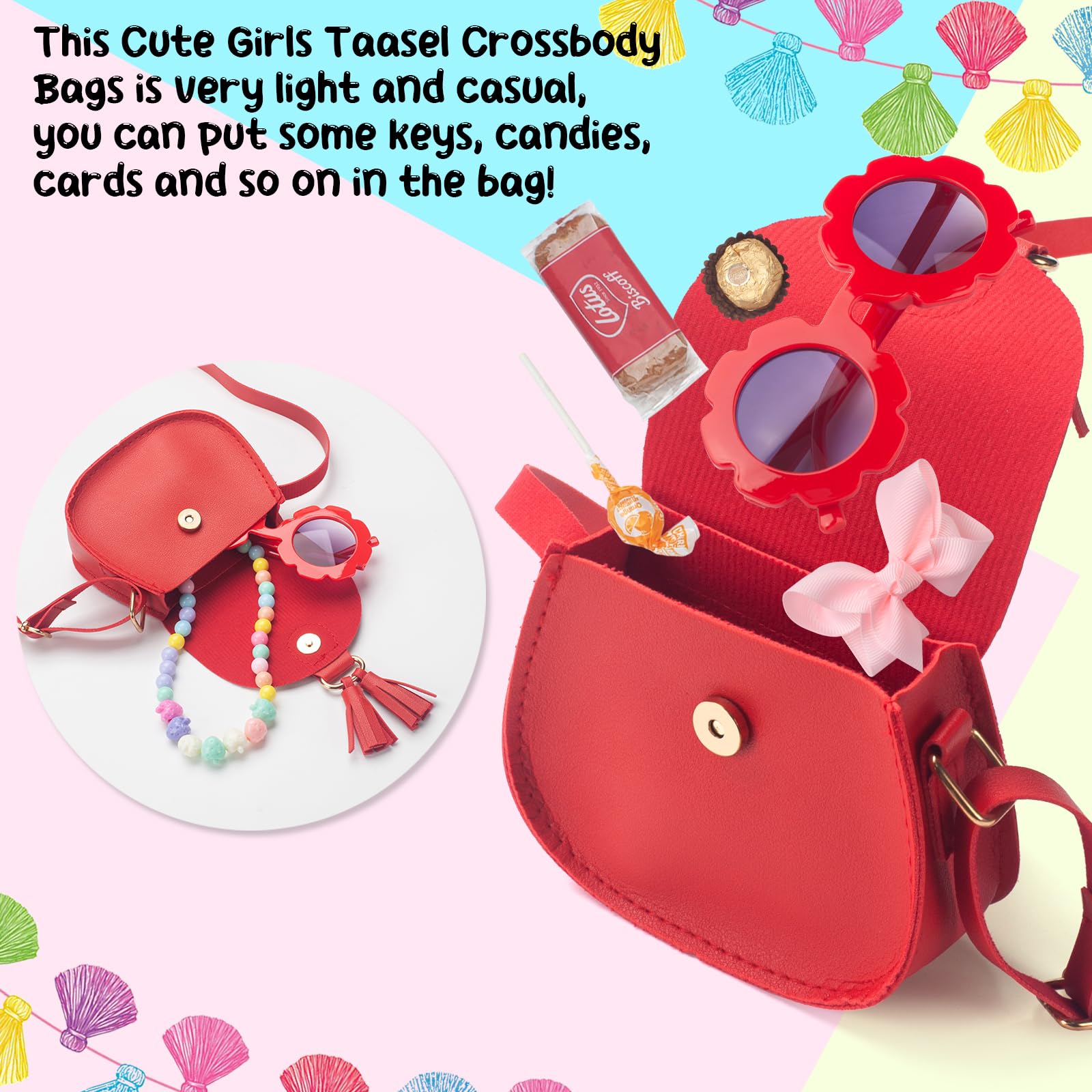 **Girls Crossbody Purse for Kids Age 2-14 | Cute Tassel Shoulder Bag for Toddler & Little Girls | Perfect for School, Travel & Playdates**