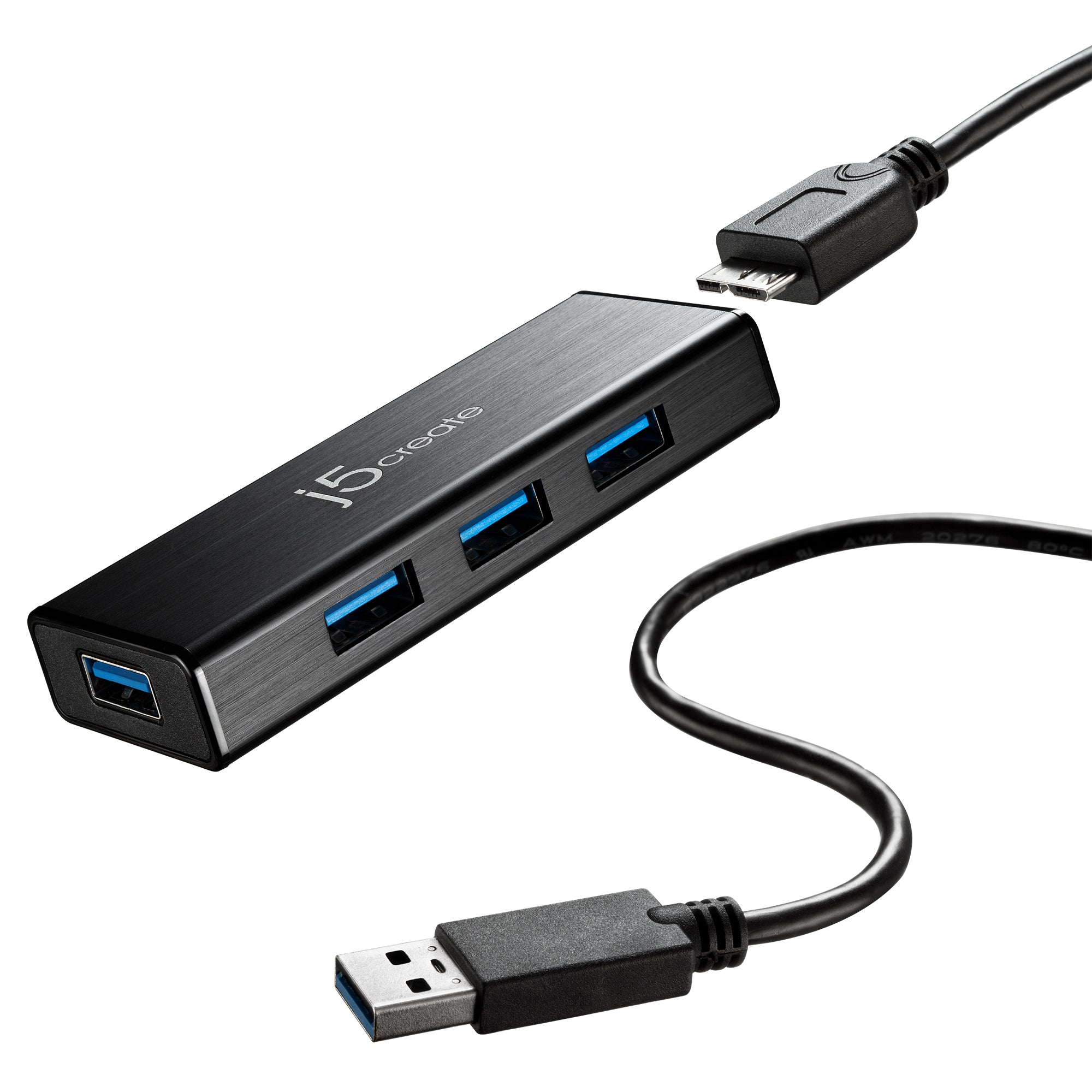 4-Port USB 3.0 Hub Mini Portable High-Speed Data Transfer for Laptop, PC, Mac - Perfect for Home Office, Gaming & Travel Accessories
