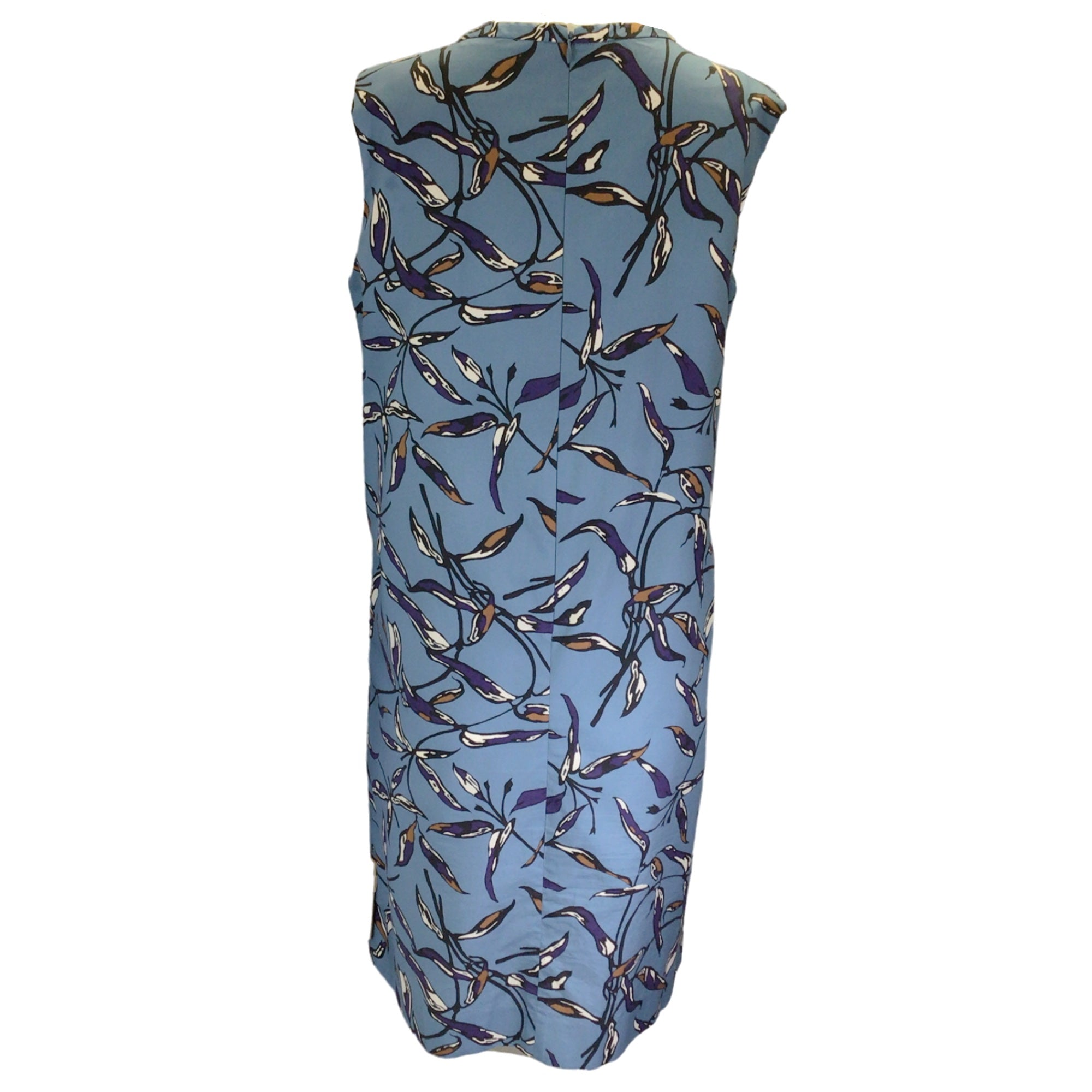 Max Mara Blue Nola Printed Sleeveless Shift Dress in Azzurro - Women's Summer Casual Dress for Beach, Vacation & Office Wear