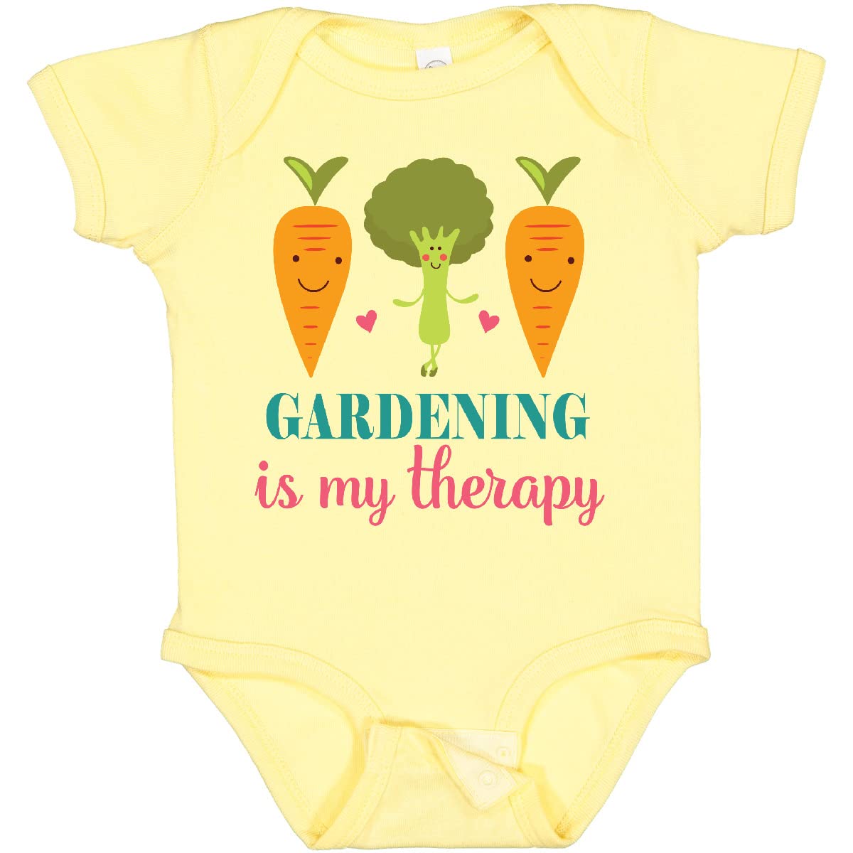 Inktastic Gardening is My Therapy Baby Bodysuit - Cute Organic Cotton Onesie for Infants & Toddlers - Perfect for Outdoor Play, Park Visits & Family Gardening Activities