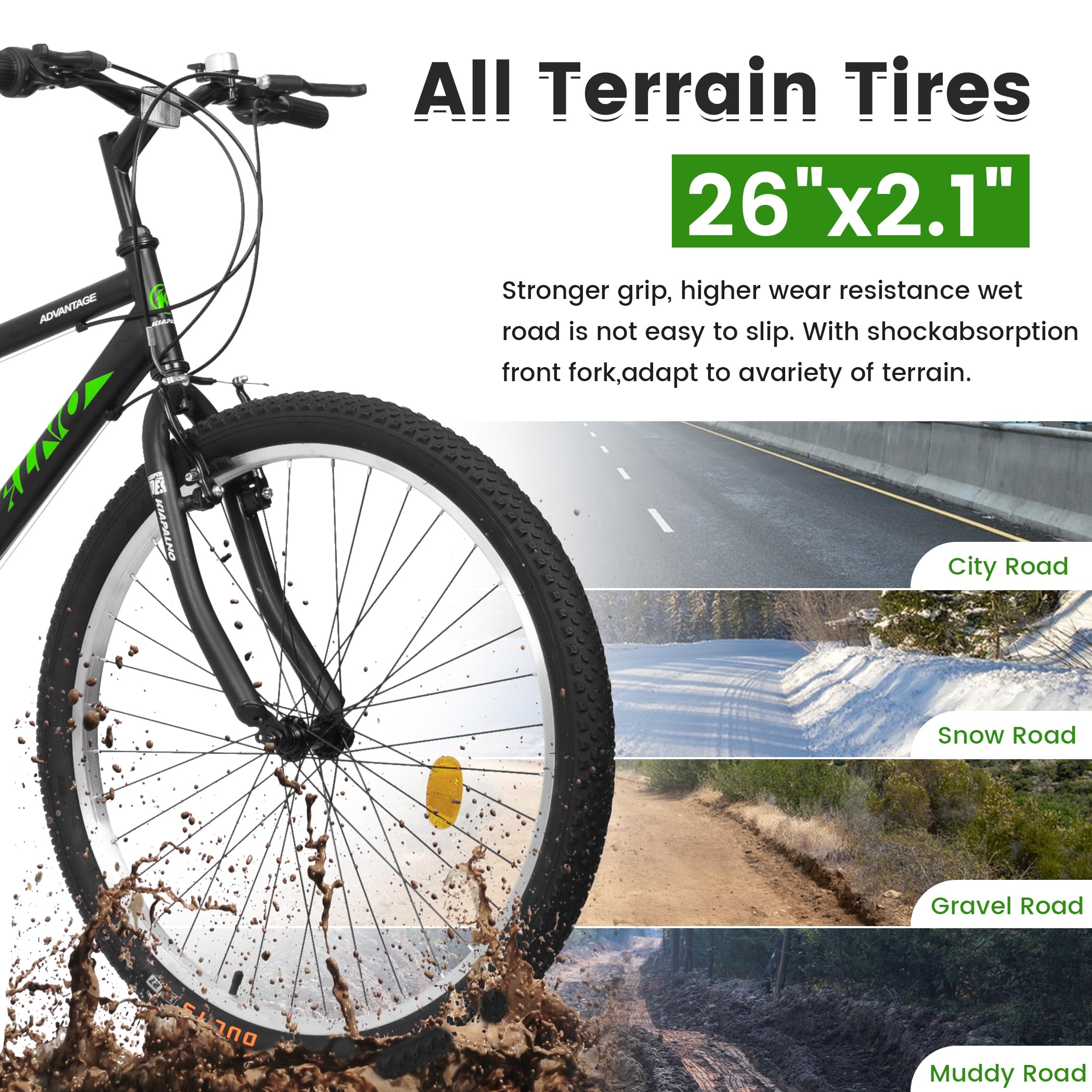 **27.5 Inch Mountain Bike for Men - 21-Speed High-Carbon Steel Frame with Dual Suspension & Disc Brakes - Trail, Snow, Commuter & City Road Bicycle for Adults**    *(Perfect for Off-Road Adventures, Daily Commuting & Urban Riding)*