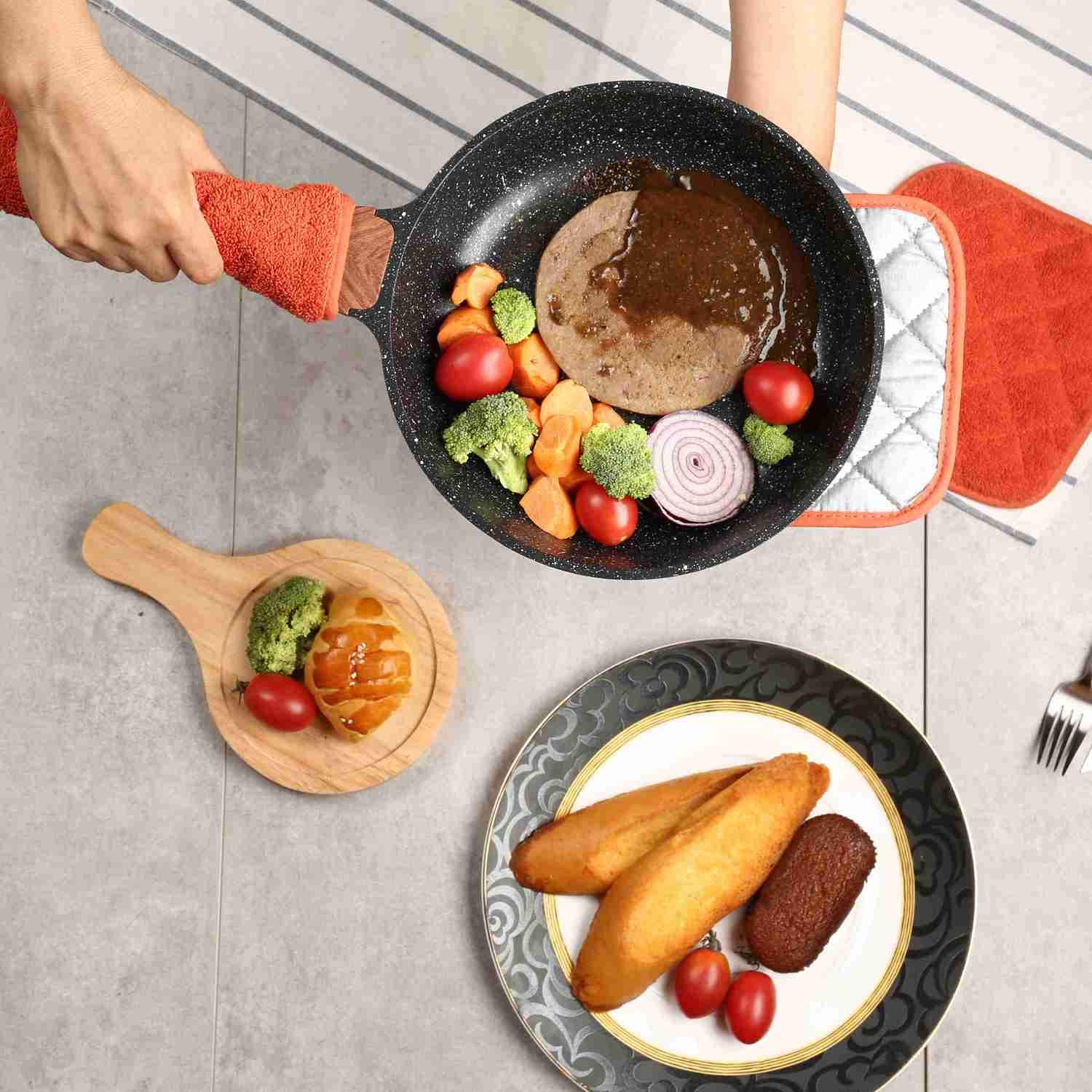 Heat Resistant Cotton Oven Pot Holder Set of 3 - 7