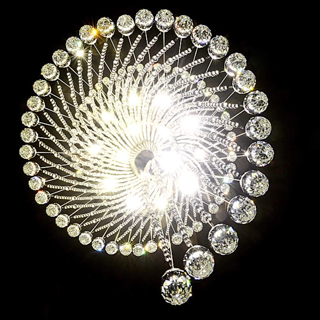 GAOXIN Spiral Staircase Crystal Chandelier with Pineapple Beads - 40x120cm Large Living Room Lighting for Duplex Villas & Luxury Homes | Elegant Ceiling Lamp for Stairwells, Foyers & Grand Entrances