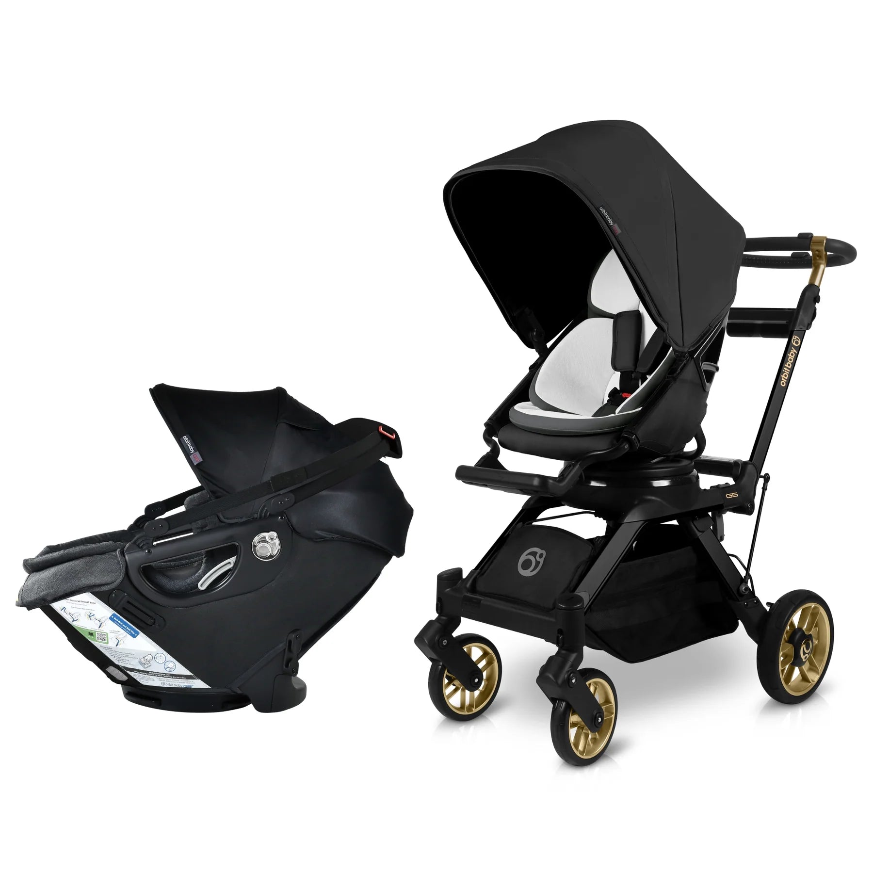 Orbit Baby Stroll & Ride Travel System - Lightweight Stroller & Car Seat Combo for Infants & Toddlers | Perfect for Air Travel, Shopping & Daily Outings