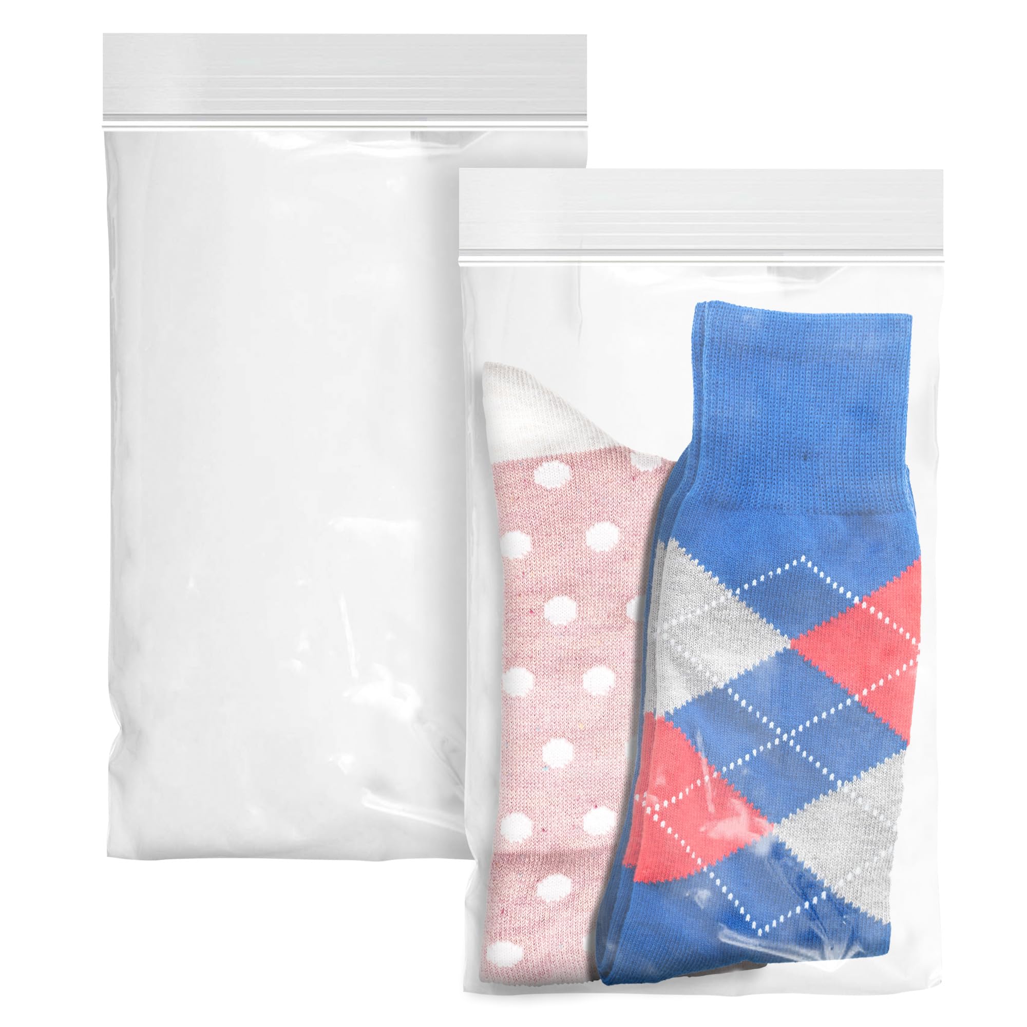 100 Pack 5x8 Inch Clear Reclosable Zipper Bags - 2 Mil Thick Waterproof Plastic Storage Bags for Jewelry, Crafts & Industrial Use | Durable Zipper Closure for Organizing Small Items
