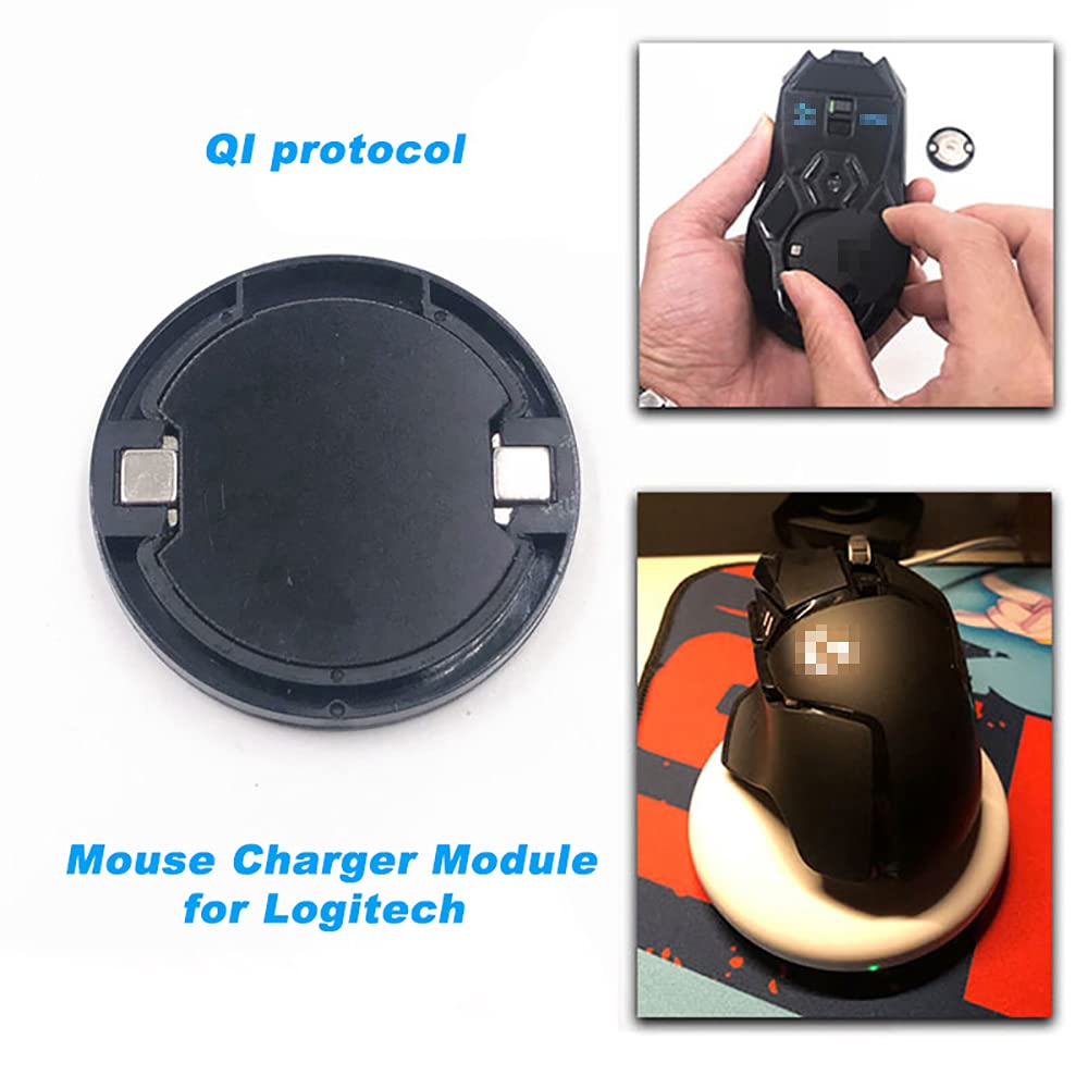 Wireless Charging Module for Logitech G403 G502 G703 G903 G Pro & GPW Superlight - Qi-Compatible Mouse Charging Base for Gaming & Office Use