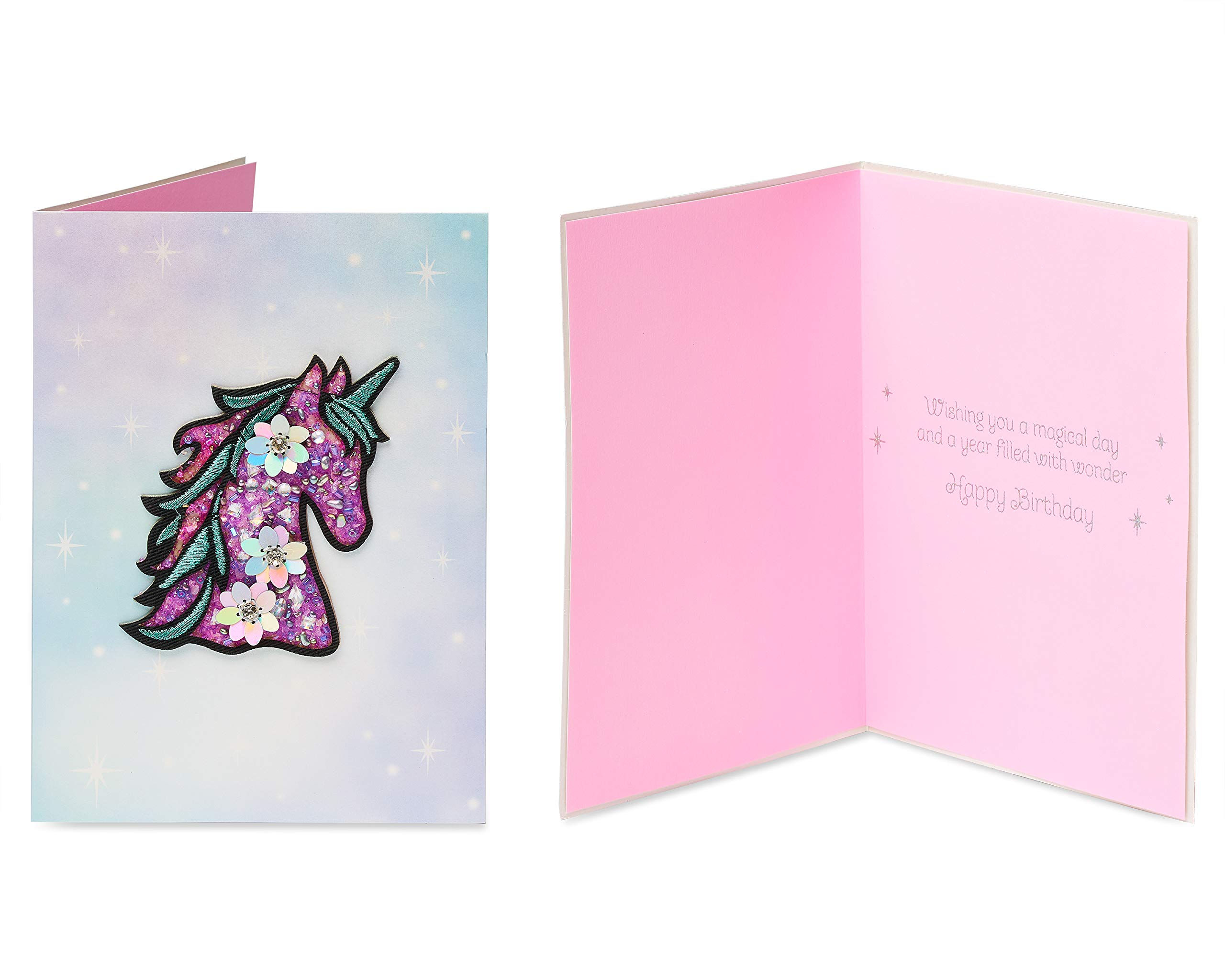 Papyrus Birthday Card Assortment - 4 Rainbow Unicorn Greeting Cards for Women & Girls | Perfect for Birthdays, Party Invitations & Special Occasions