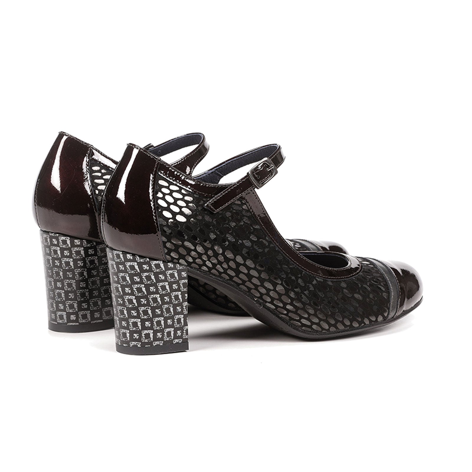Dorking Rodin D8669 Women's Heeled Mary Jane Shoes - Black/Bronze | Comfortable Dress Pumps for Work, Party & Formal Occasions