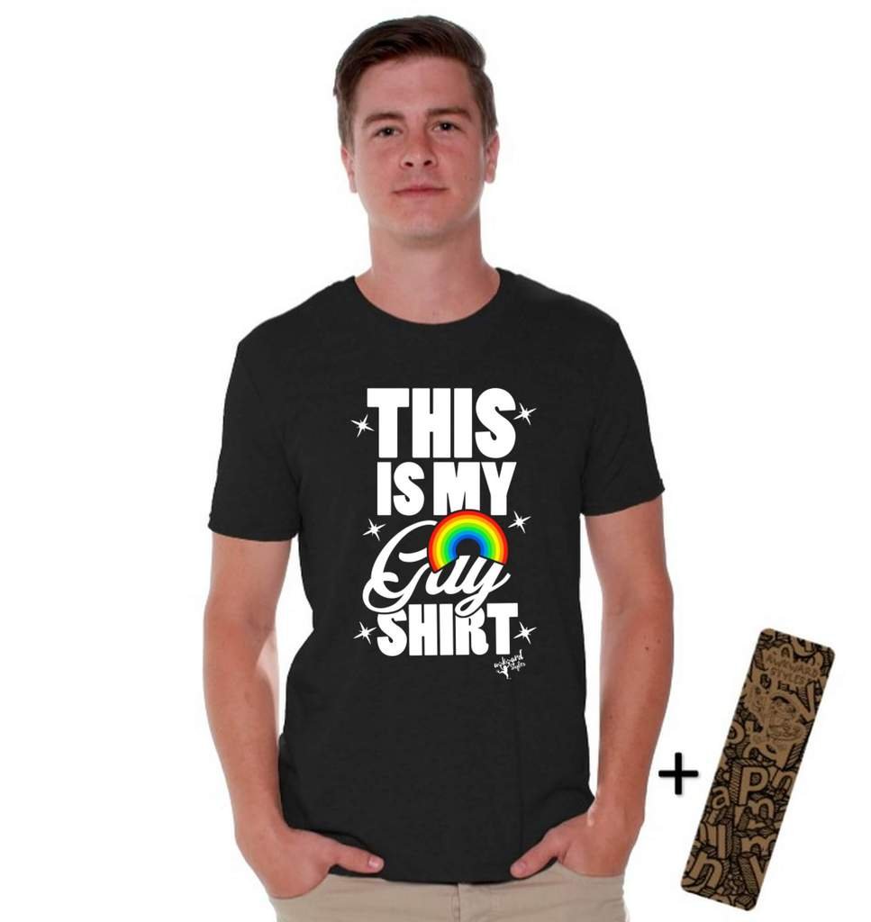 Awkwardstyles Pride T-Shirt - This is My Gay Shirt - White LGBT Rainbow Graphic Tee for Men & Women - Perfect for Pride Parades, LGBTQ+ Events and Everyday Wear