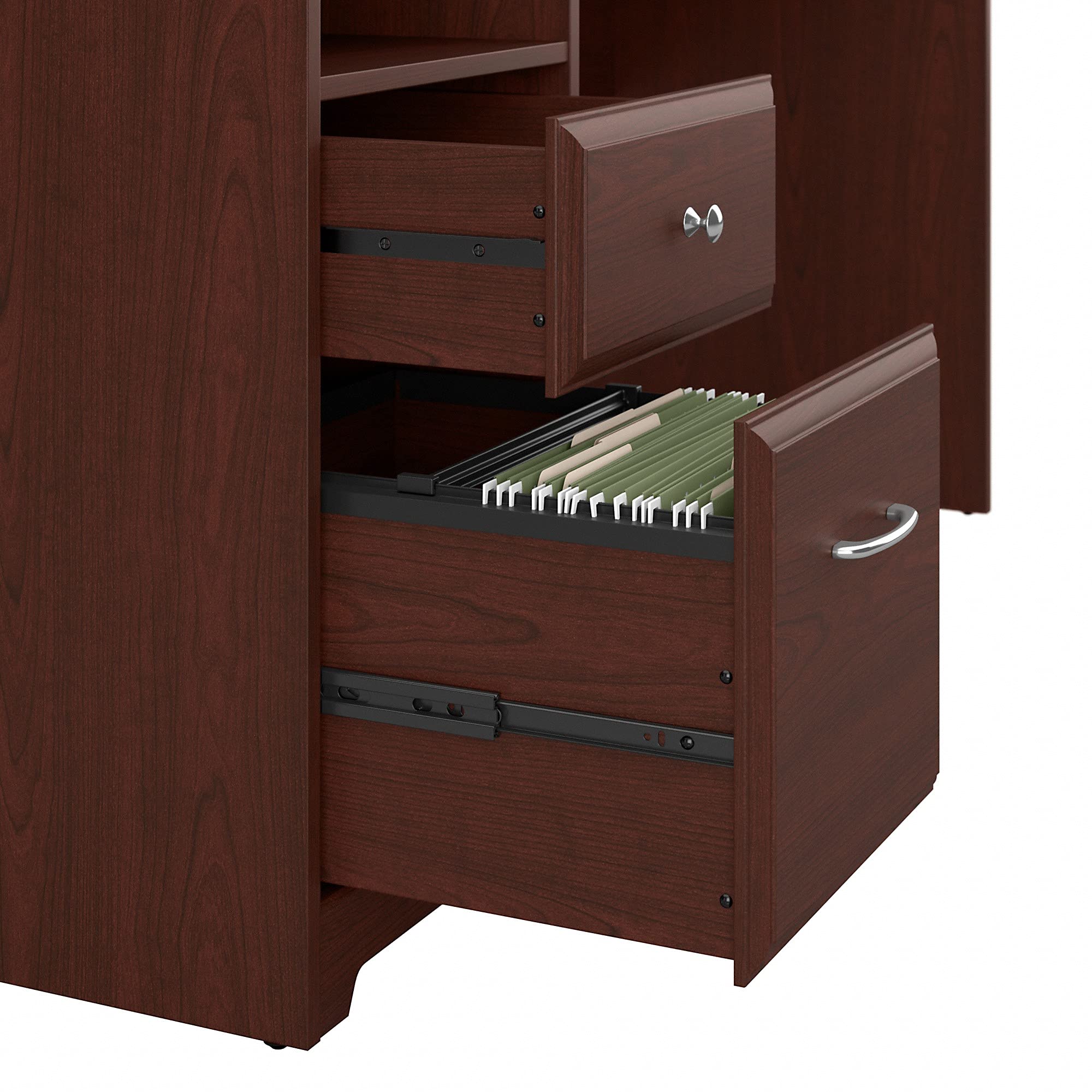 Bush Furniture Cabot 60W Computer Desk with Drawers in Harvest Cherry - Home Office Desk for Work, Study & Gaming - Spacious Writing Table with Storage for Small Spaces