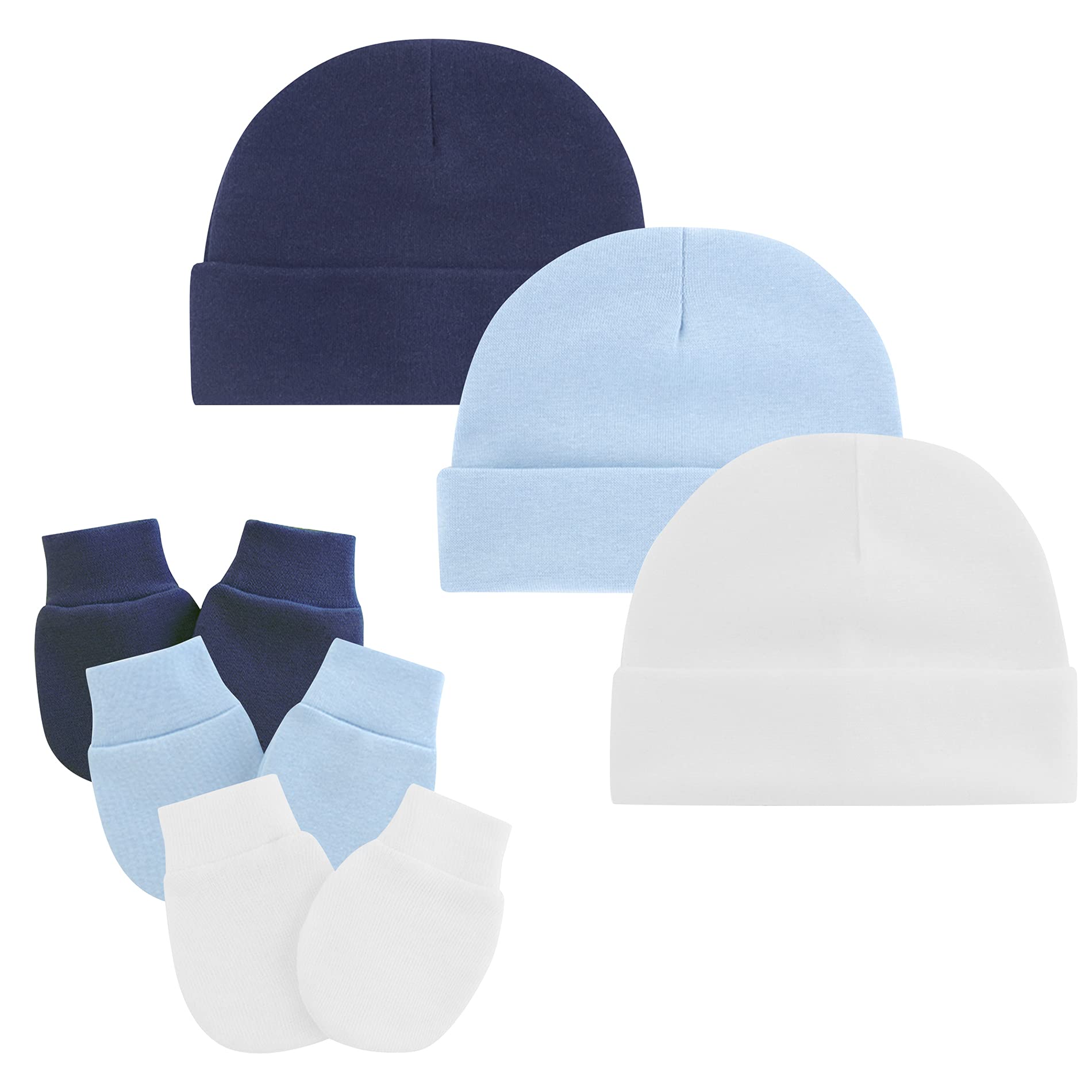 American Trends Baby Hat Mittens Set - Newborn Winter Beanie Caps for Boys 0-6 Months | Soft Warm Infant Hats for Cold Weather & Outdoor Activities