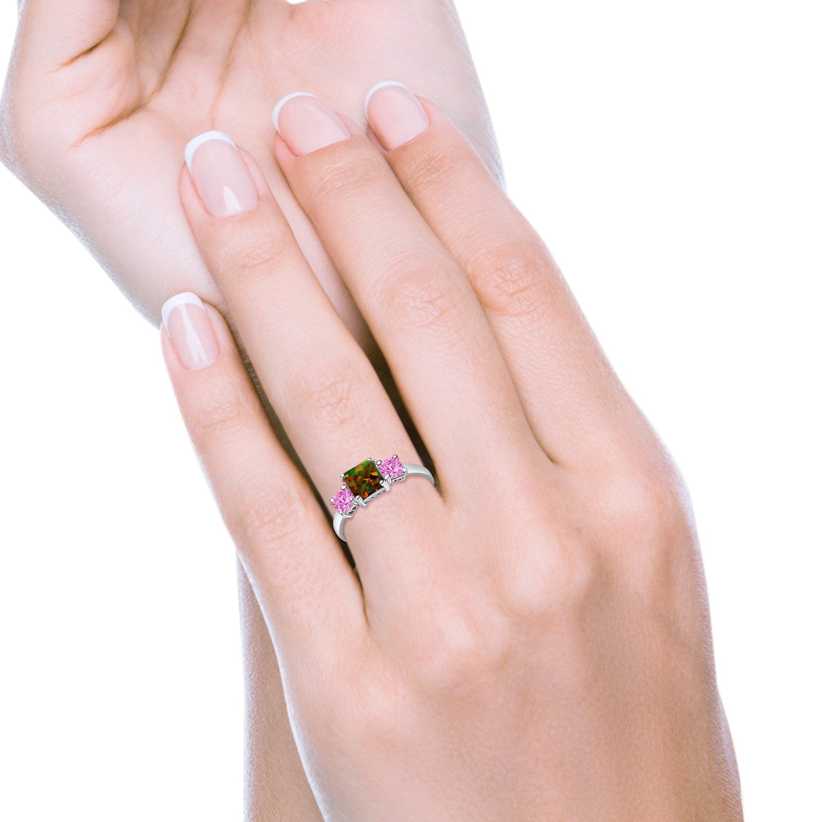 3 Stone Princess Cut Cubic Zirconia Ring - 925 Sterling Silver Fashion Jewelry for Women - Perfect for Weddings, Anniversaries & Special Occasions