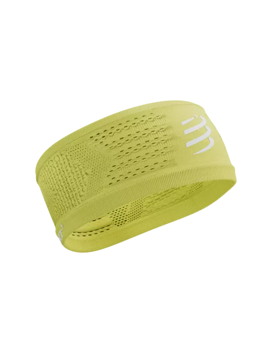 Compressport Unisex Headband On/Off - Sweat Absorbing Sports Headband for Running, Cycling & Workouts - Green Sheen Color - Stay Dry & Comfortable During Exercise