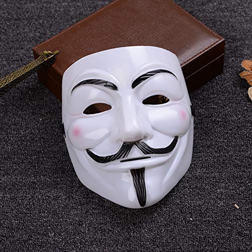 V for Vendetta Mask - Anonymous Halloween Cosplay Costume Accessory for Parties, Protests & Movie Reenactments