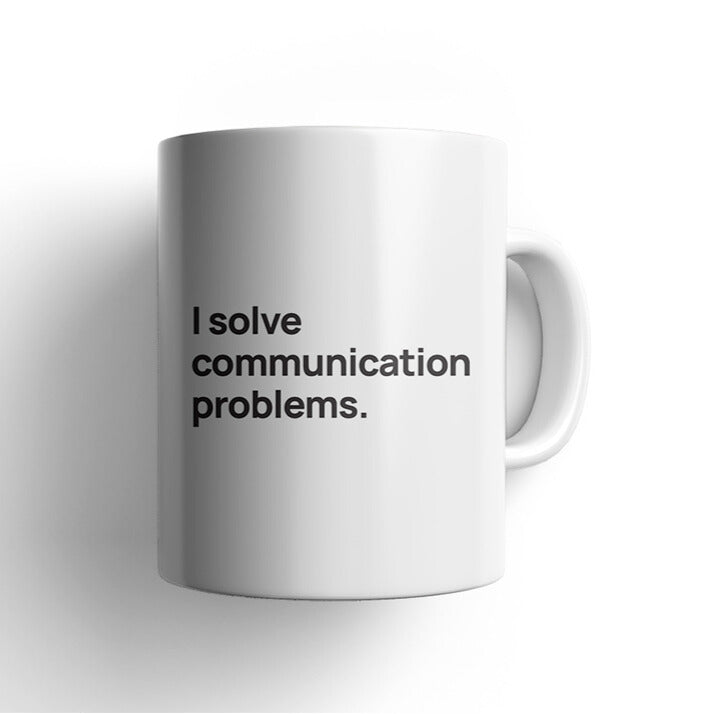 Haloid Solutions Branded Coffee Mug - Perfect for Office, Meetings & Corporate Gifts | Premium Quality Ceramic Cup with Inspirational 'I Solve Communications Problems' Quote | Ideal for Tea, Coffee & Hot Beverages