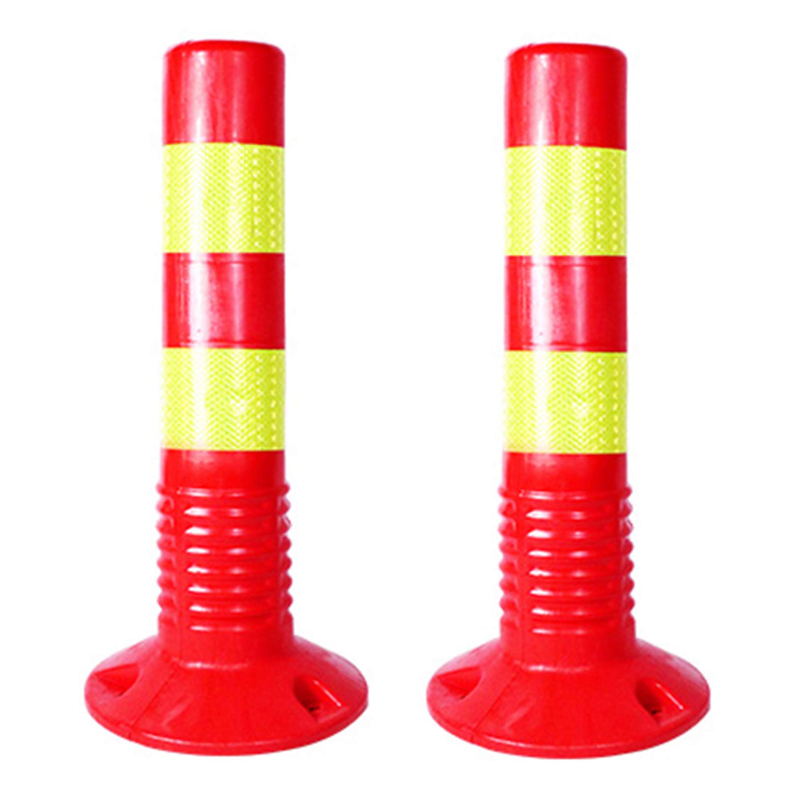Reflective Traffic Safety Bollard - 450x80mm Plastic Parking Garage Bollards & Road Markers for High-Traffic Areas, Driveways, and Construction Zones