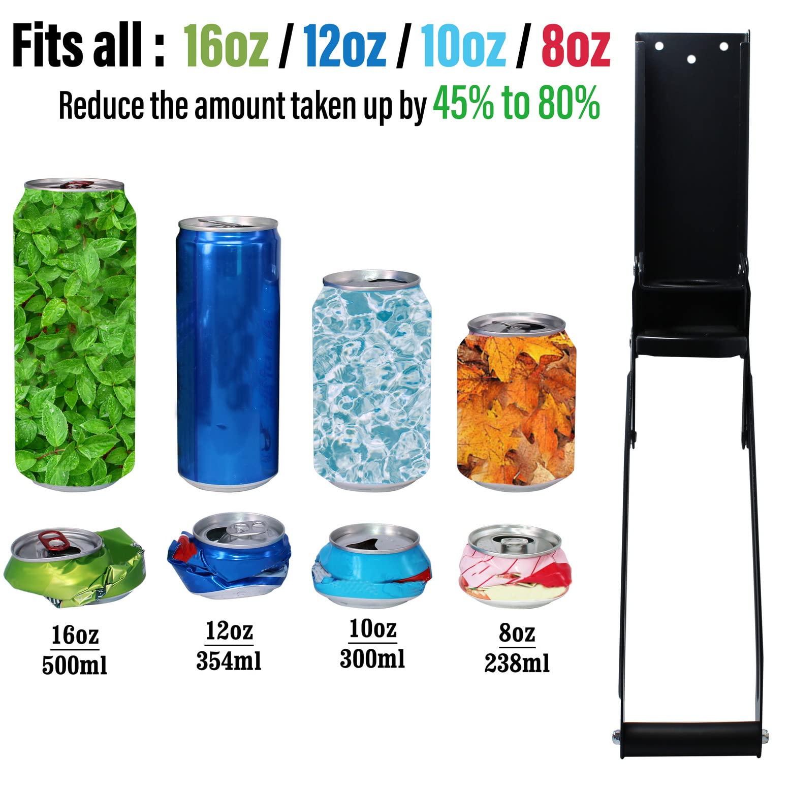 Wall Mounted 16oz Can Crusher for Soda & Beer Cans - Easy Recycling at Home