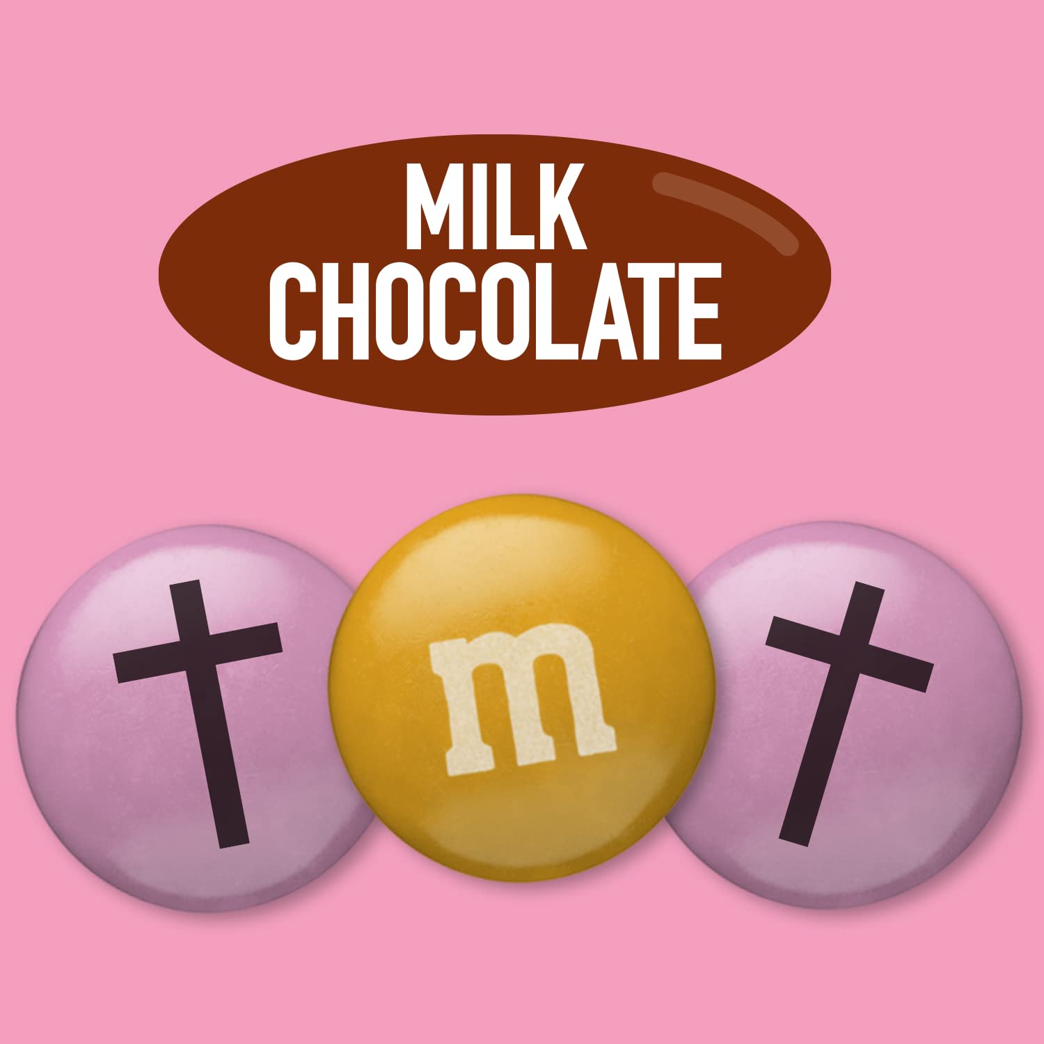 M&M'S Milk Chocolate Baptism Candy for Girls - 5lb Bulk Candy with Cross Design, Perfect for Christening Gifts, Baby Shower Favors, Cupcake Decorations & Baptism Party Supplies | Great for Church Events, Sunday School Treats & Religious Celebrations