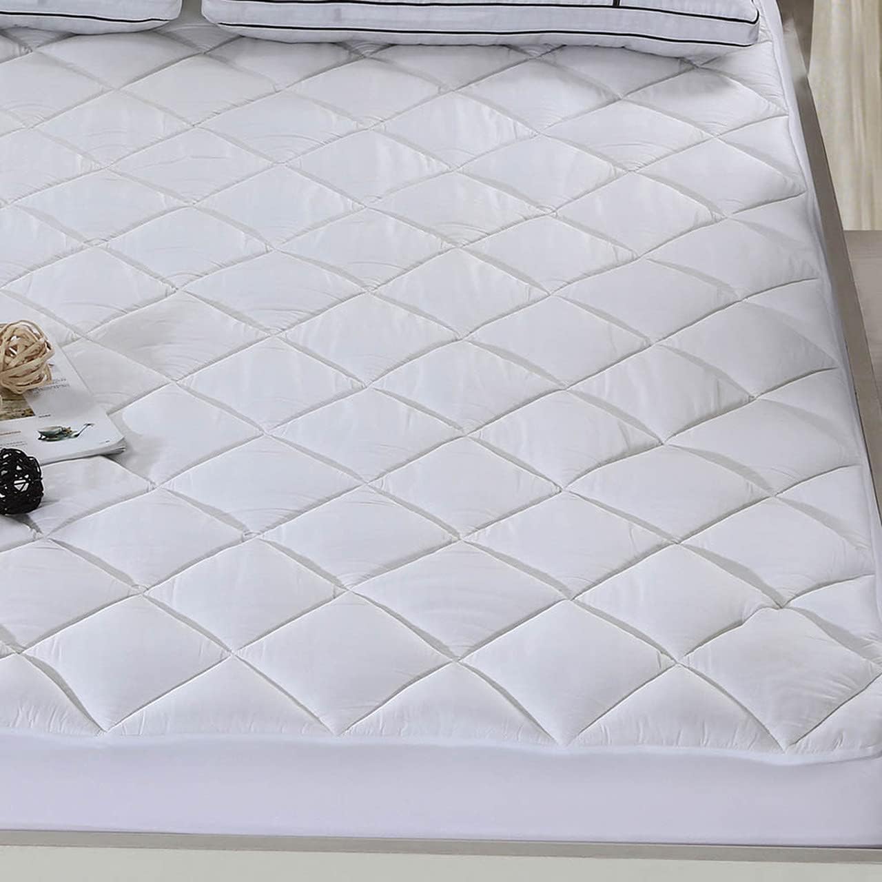 Royal Hotel Luxury Bamboo Viscose Mattress Pad - Hypoallergenic Down Alternative Pillow Top Topper with 300TC Shell Cover, Fits 8-18 Inch Deep Pocket Mattresses (Twin XL) - Perfect for Allergy Sufferers & Premium Sleep Comfort