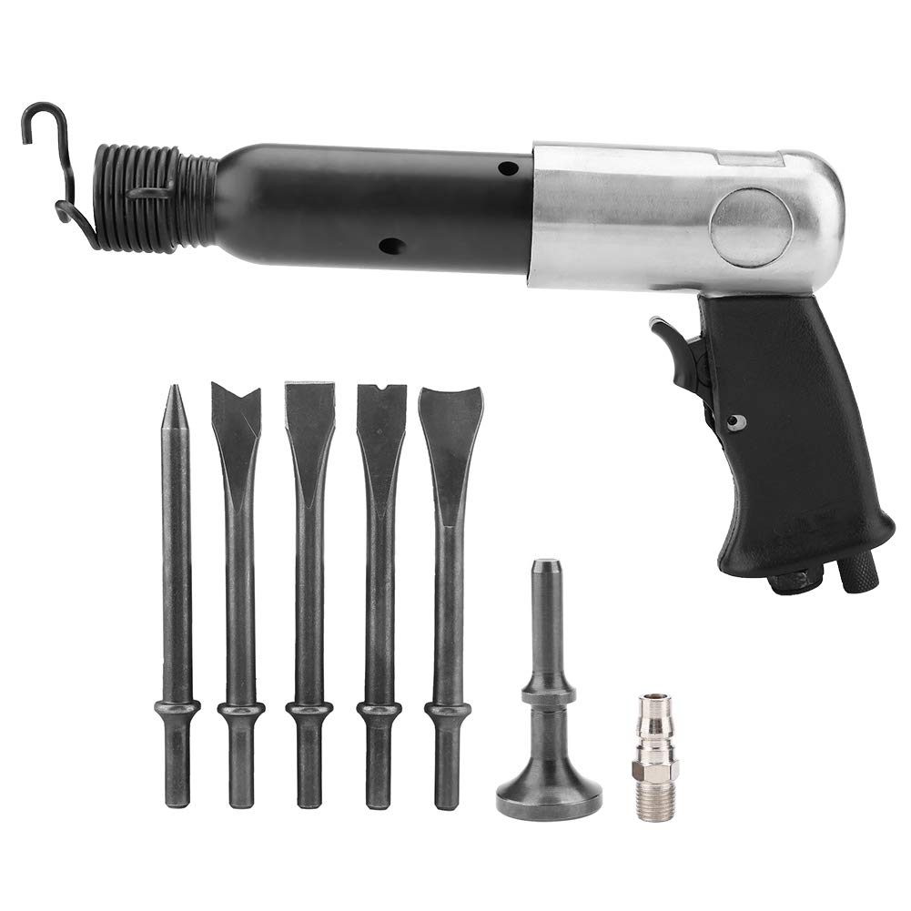 Heavy Duty Pneumatic Air Hammer Kit with 250mm Chisel Bits - Industrial Grade Air Shovel Tool for Metalworking, Demolition & Construction Projects